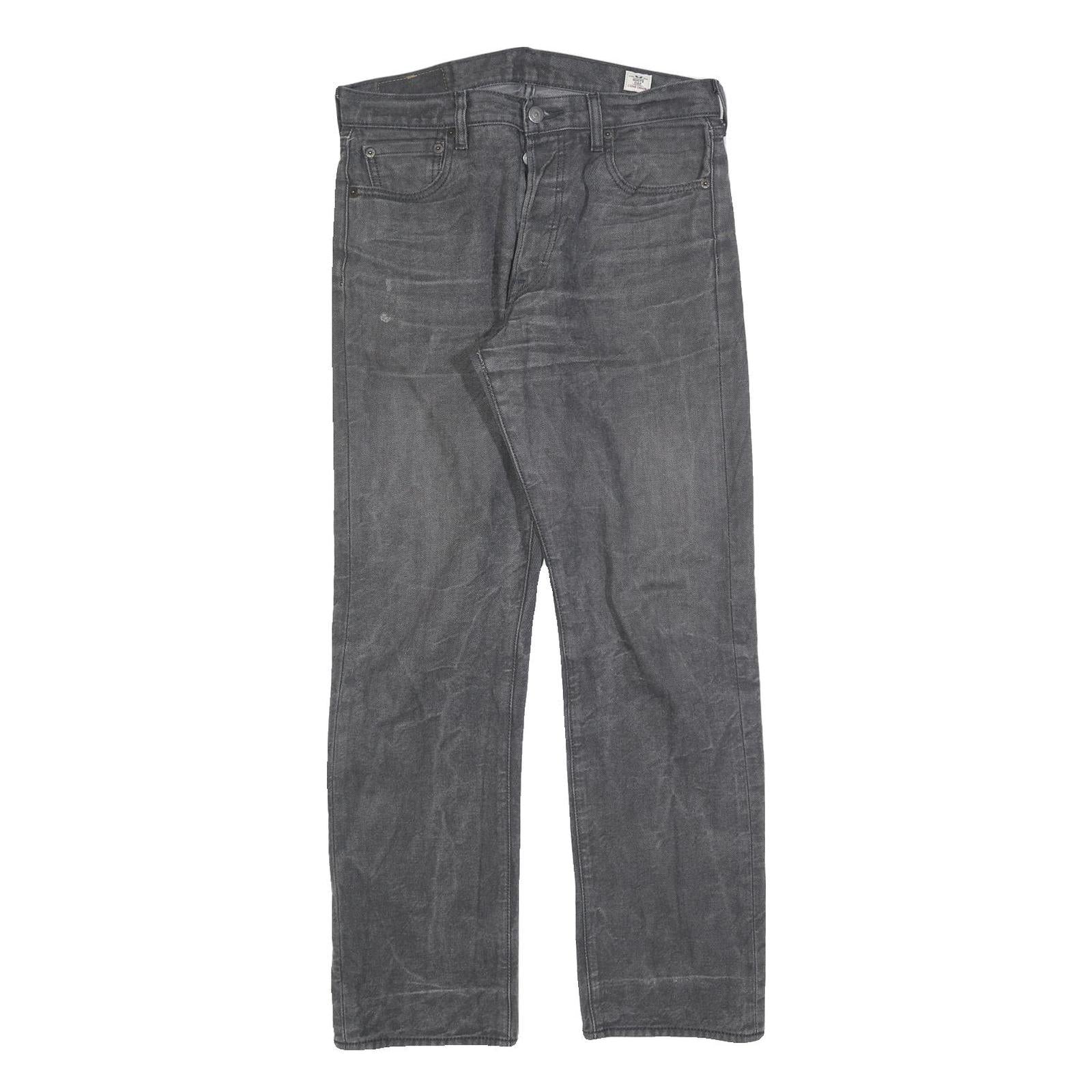 LEVI'S 501 Mens Jeans Grey Regular Straight Denim W31 L29 Button Cotton Blend Refurbished - N/A refurbished available on Cerqular