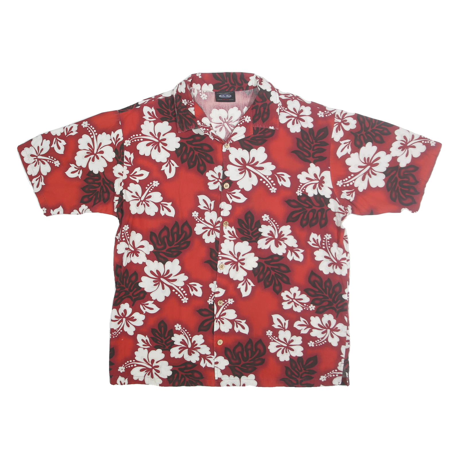 ANCHOR BLUE Mens Red & White Floral Hawaiian Shirt XL Cotton Summer Button Refurbished - N/A refurbished available on Cerqular