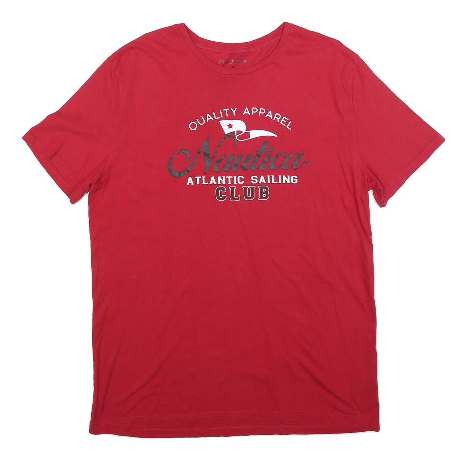 NAUTICA Mens Red Atlantic Sailing Club Graphic T-Shirt XL Short Sleeve Crew Neck Refurbished - N/A refurbished available on Cerqular