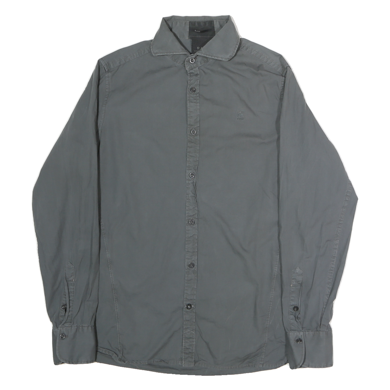 G-STAR Mens Grey Casual Shirt L Cotton Long Sleeve Button Collar Refurbished - N/A refurbished available on Cerqular