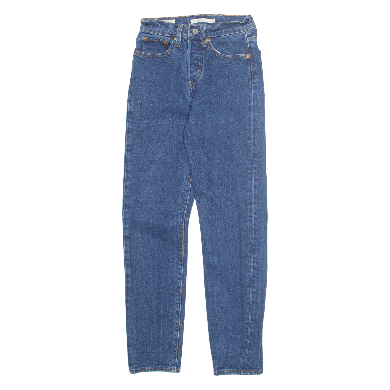 LEVI'S Big E Womens Jeans Blue Regular Tapered W24 L27 Refurbished - N/A refurbished available on Cerqular