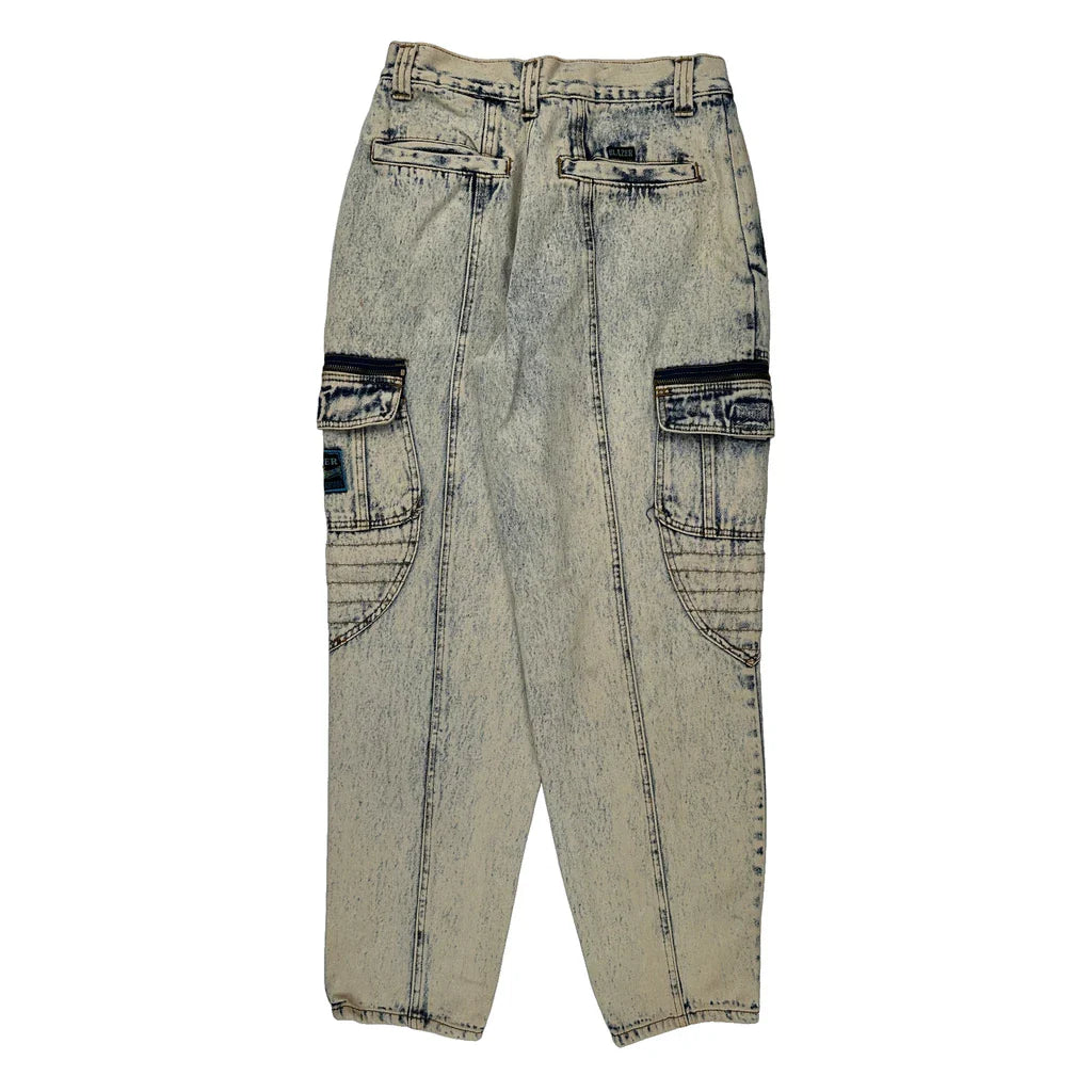 Blauer Cargo Cargo Trousers - 28W 30L Acid Wash Denim Refurbished - Thrifted (note: this is a term often used to describe second- refurbished available on Cerqular