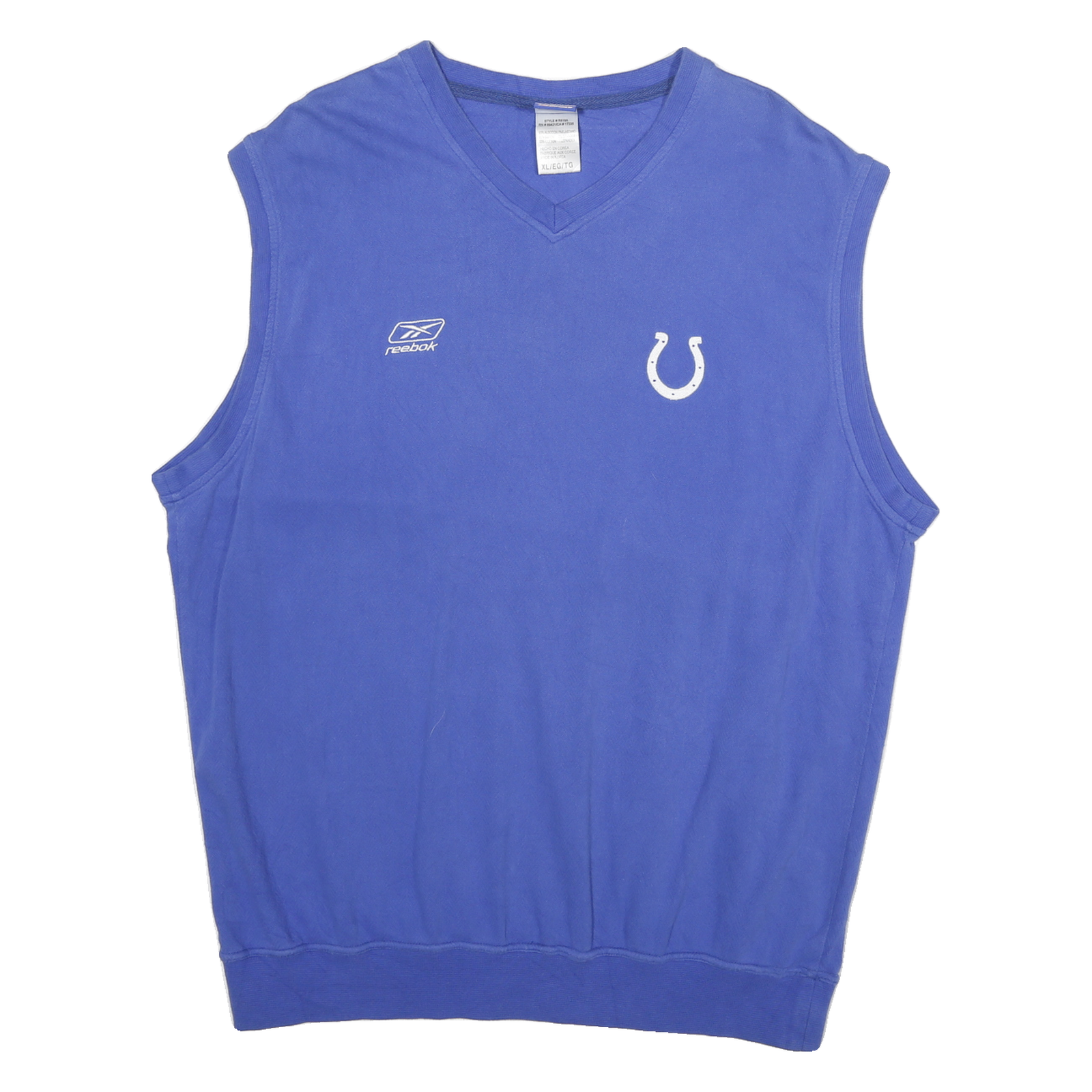 REEBOK Mens Blue V-Neck XL Sleeveless Sweatshirt Cotton Blend Casual Sports Refurbished - N/A refurbished available on Cerqular