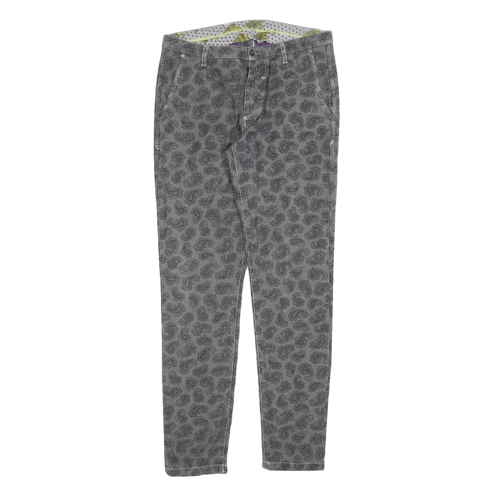 BERNA Womens Cotton Blend Grey Slim Slim Trousers W30 L30 Stylish Casual Refurbished - N/A refurbished available on Cerqular