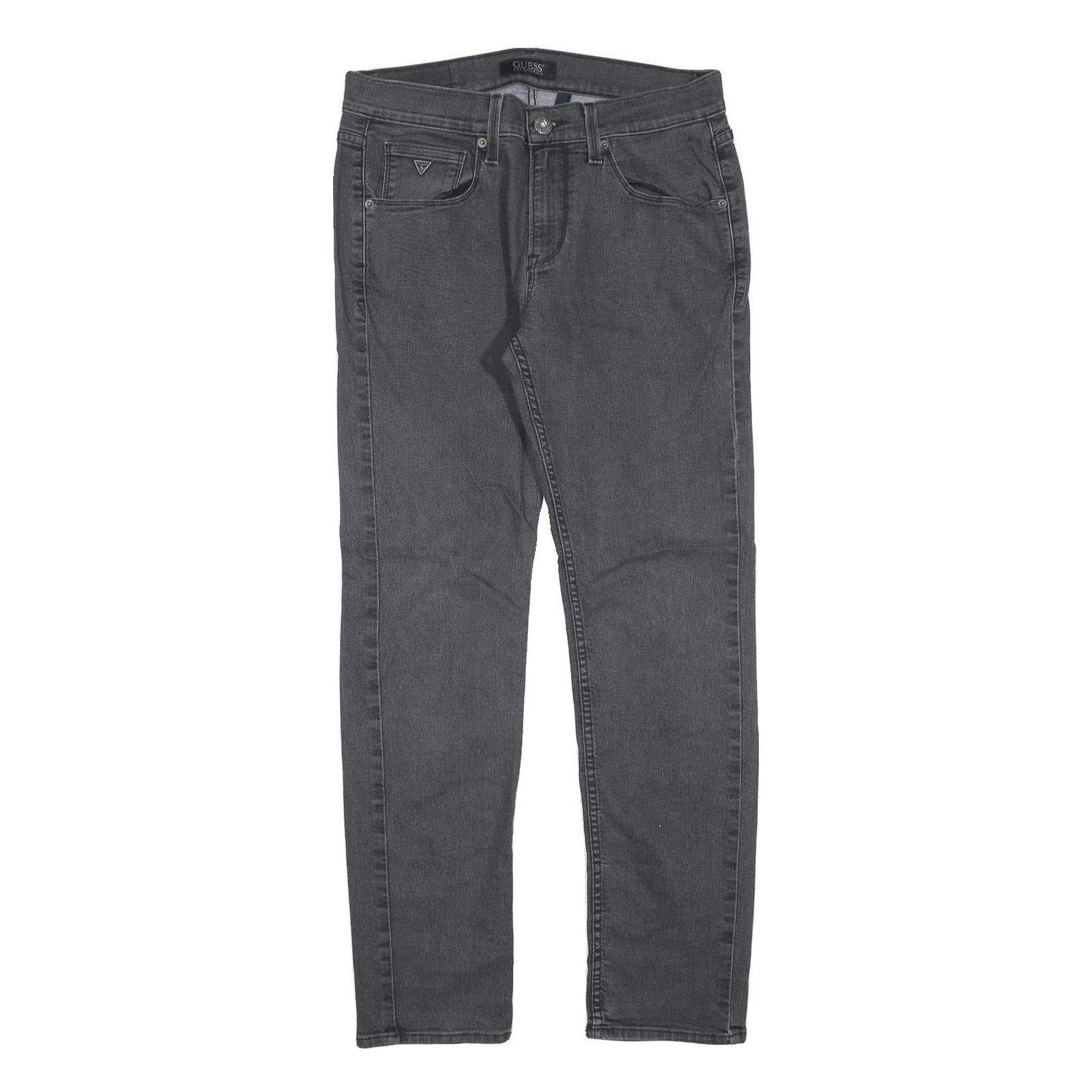 GUESS Mens Slim Grey Denim Jeans W33 L31 Stylish Cotton Blend Zip Closure Refurbished - N/A refurbished available on Cerqular