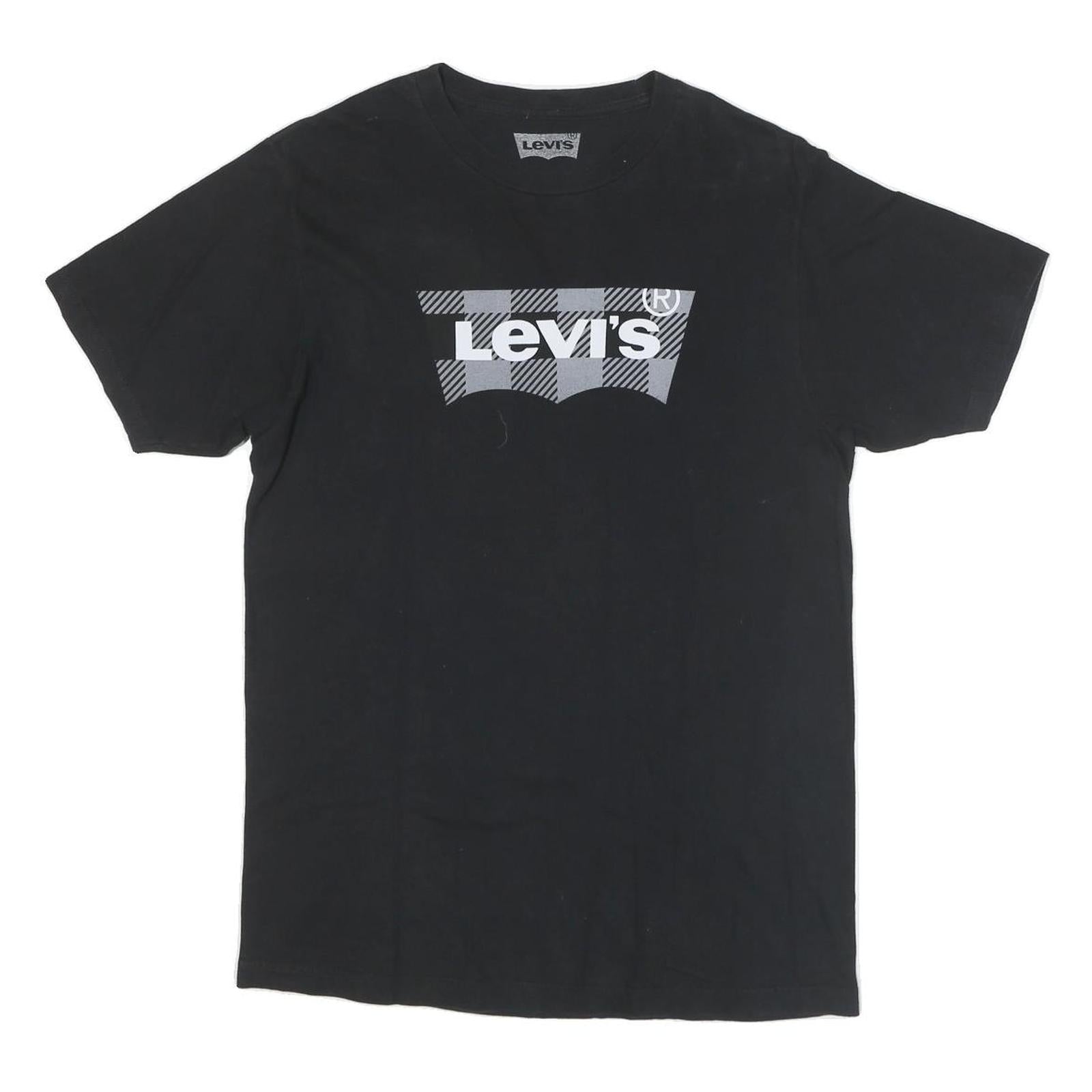 LEVI'S Mens Black Graphic T-Shirt M Short Sleeve Crew Neck Cotton Blend Casual Refurbished - N/A refurbished available on Cerqular