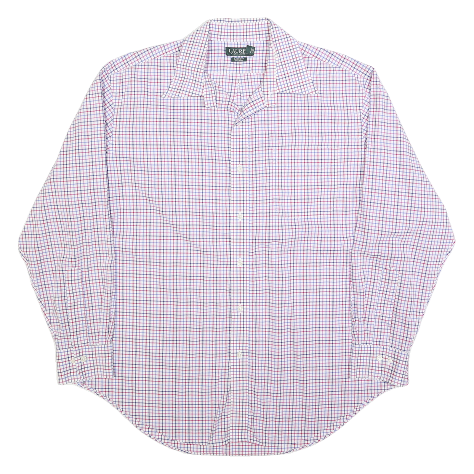 LAUREN RALPH LAUREN Mens White Red Blue Check Shirt XL Classic Fit Cotton Blend Refurbished - N/A refurbished available on Cerqular