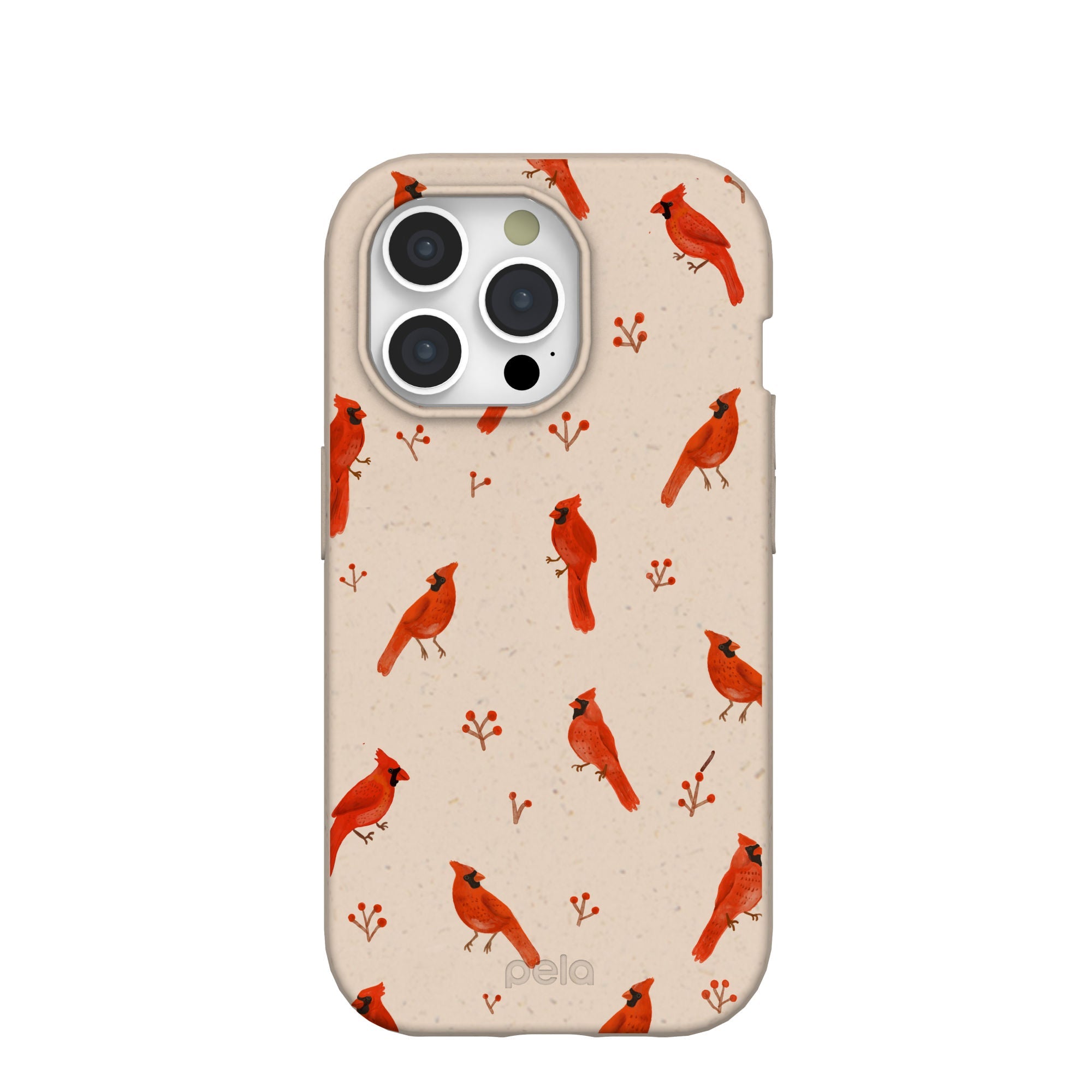 Seashell Cardinals iPhone 15 Pro Case Refurbished - Pela Case refurbished available on Cerqular