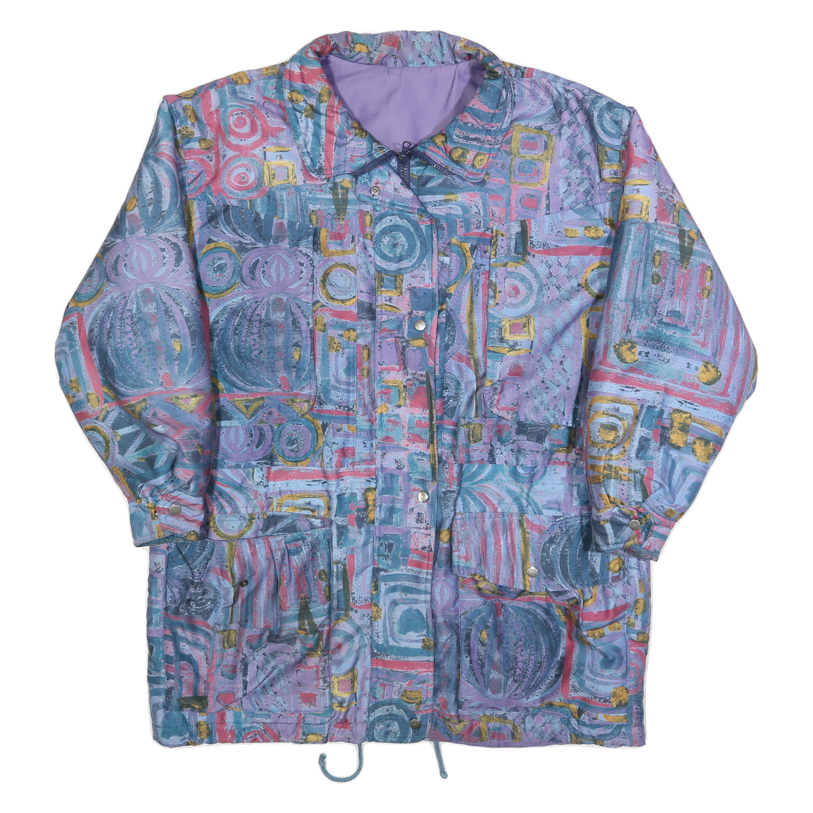 Womens Blue & Pink Outdoor Zip Jacket XL Woven Polyester Colourblock Relaxed Fit Refurbished - N/A refurbished available on Cerqular
