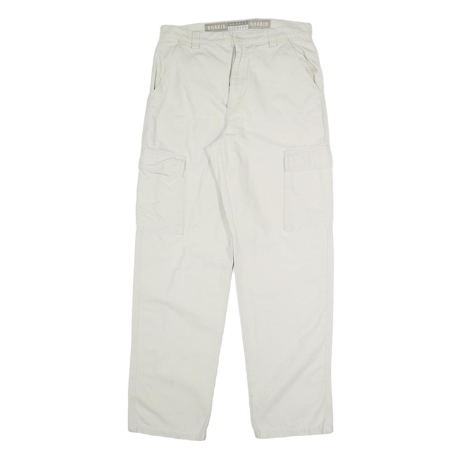 ANGELO LITRICO Mens Cotton Blend Beige Regular Fit Cargo Trousers W30 L31 Refurbished - N/A refurbished available on Cerqular