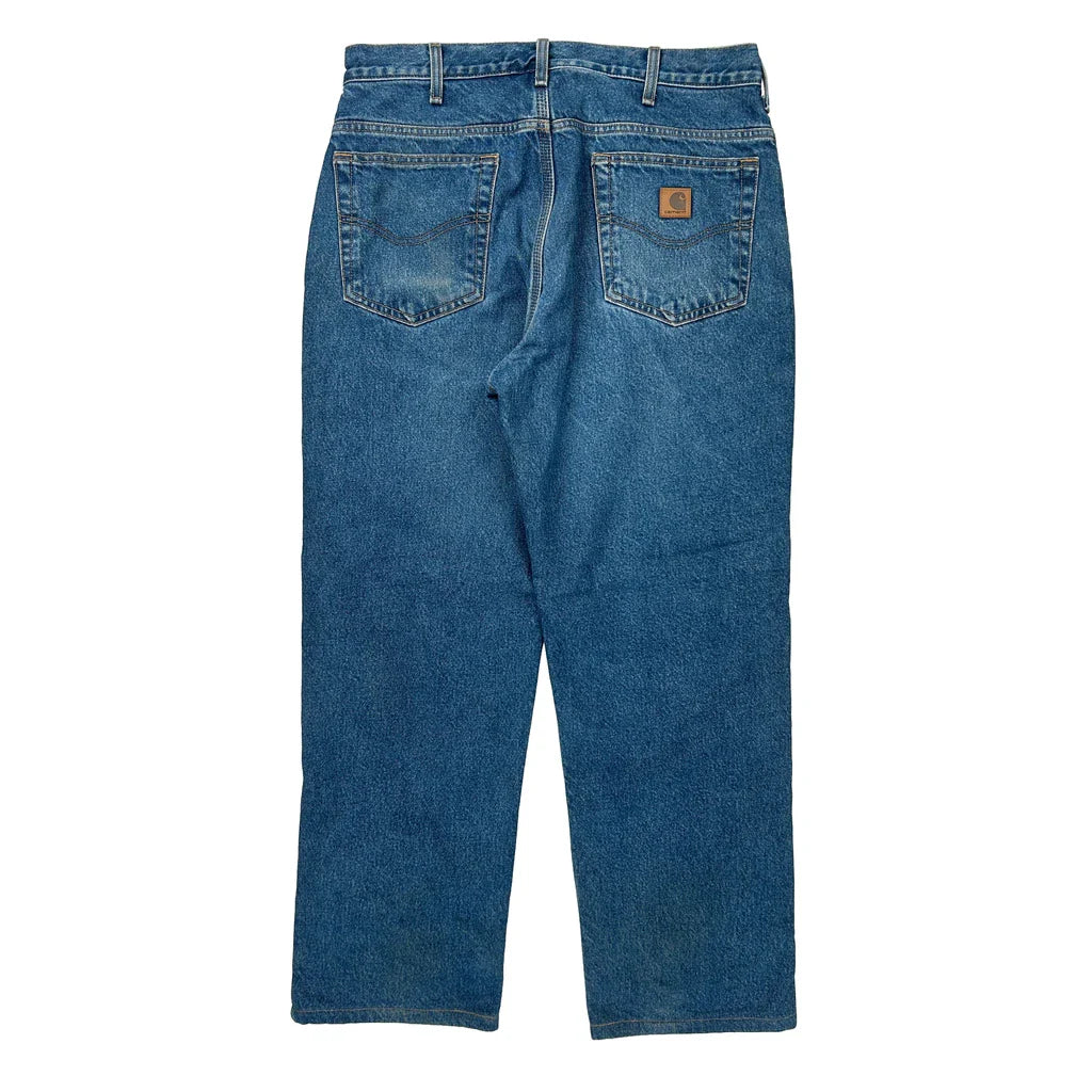 Carhartt Jeans - 34W 30L Blue Denim Refurbished - Thrifted (note: this is a term often used to describe second- refurbished available on Cerqular