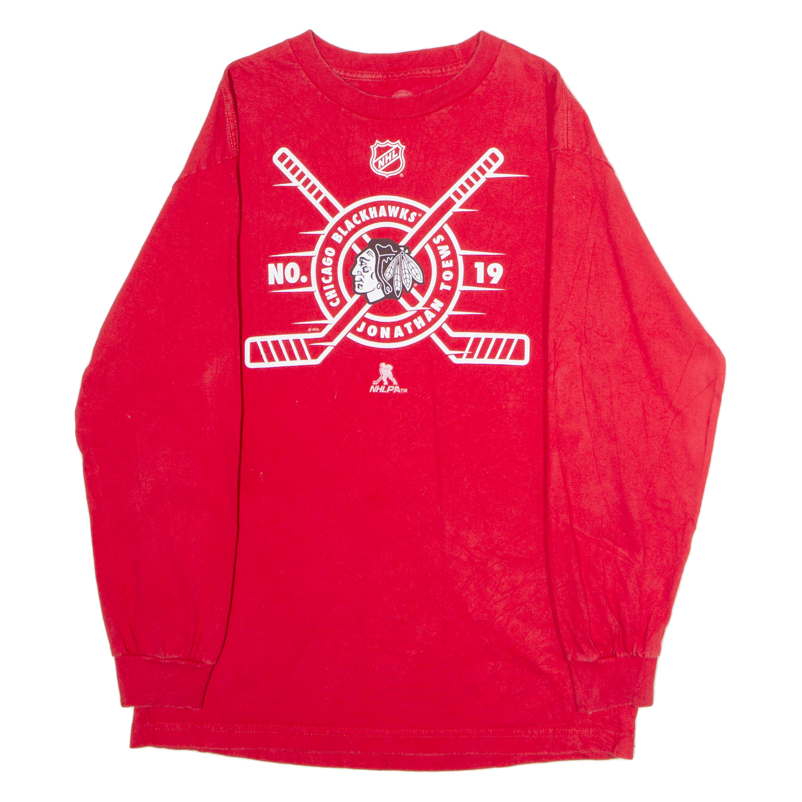 NHL Chicago Blackhawks Mens T-Shirt Red Long Sleeve USA Crew Neck M Refurbished - N/A refurbished available on Cerqular