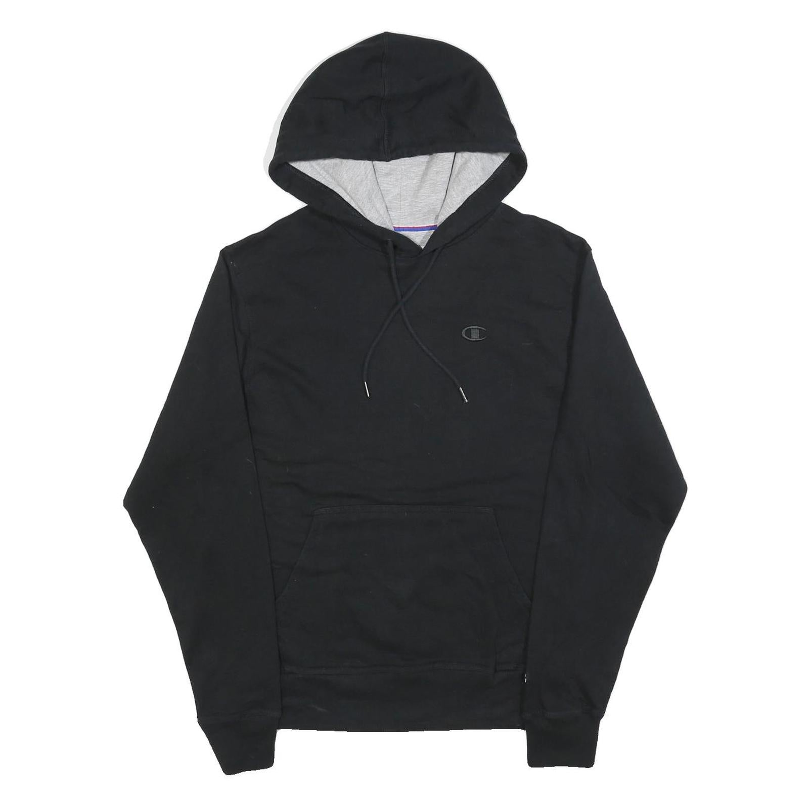 CHAMPION Mens Black Hoodie S Cotton Blend Pullover Lightweight Drawstring Refurbished - N/A refurbished available on Cerqular