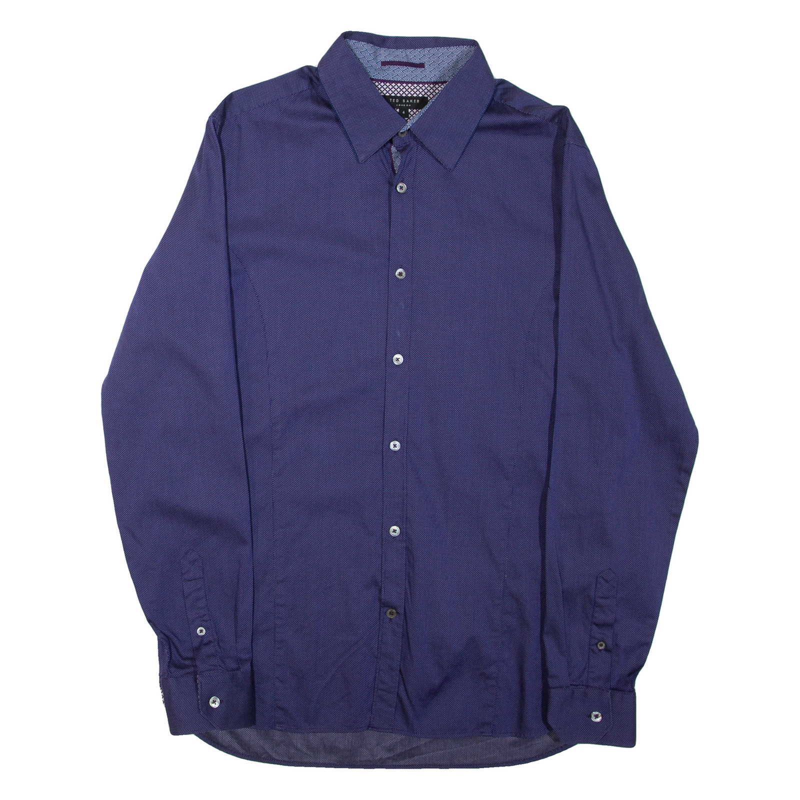 TED BAKER Mens Shirt Purple Spotted Long Sleeve M Refurbished - N/A refurbished available on Cerqular