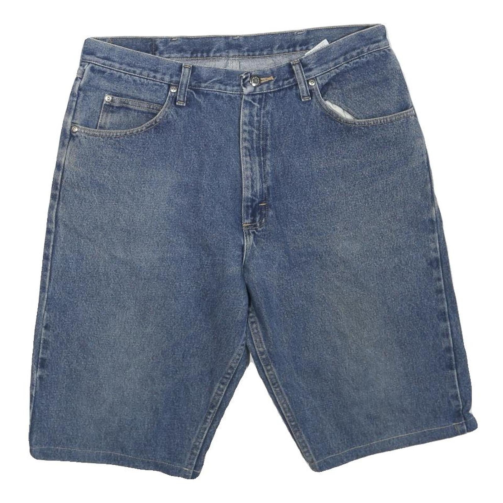 WRANGLER Mens Denim Blue Casual Shorts L W36 Cotton Blend Classic Fit Refurbished - N/A refurbished available on Cerqular