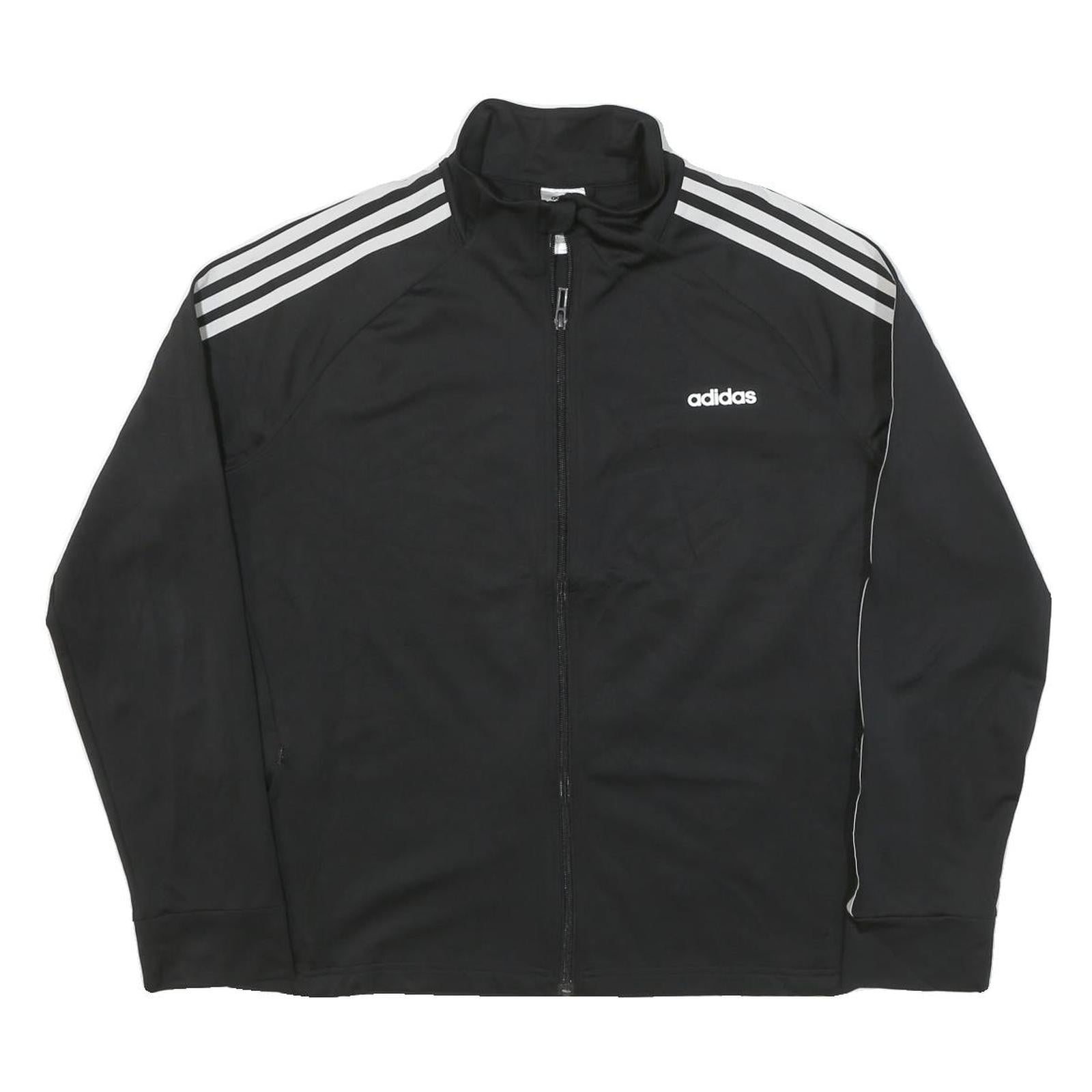 ADIDAS Womens Black & White Track Jacket XL Polyester Blend Zip Casual Refurbished - N/A refurbished available on Cerqular