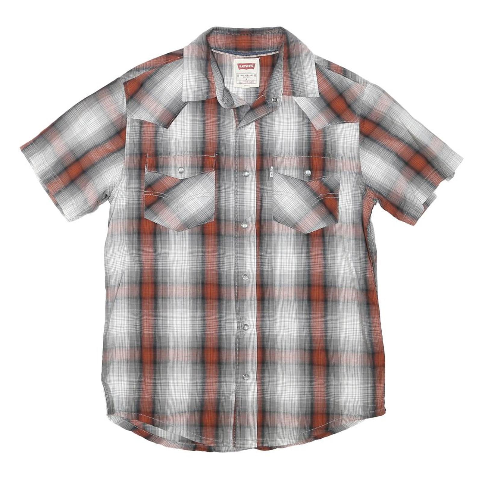 Buy LEVI'S Mens Grey & Orange Check Shirt S Cotton Blend Casual Short Sleeve Refurbished - $35.09 LEVI'S Mens Grey & Orange Check Shirt S Cotton Blend Casual Short Sleeve Refurbished - N/A refurbished available on Cerqular