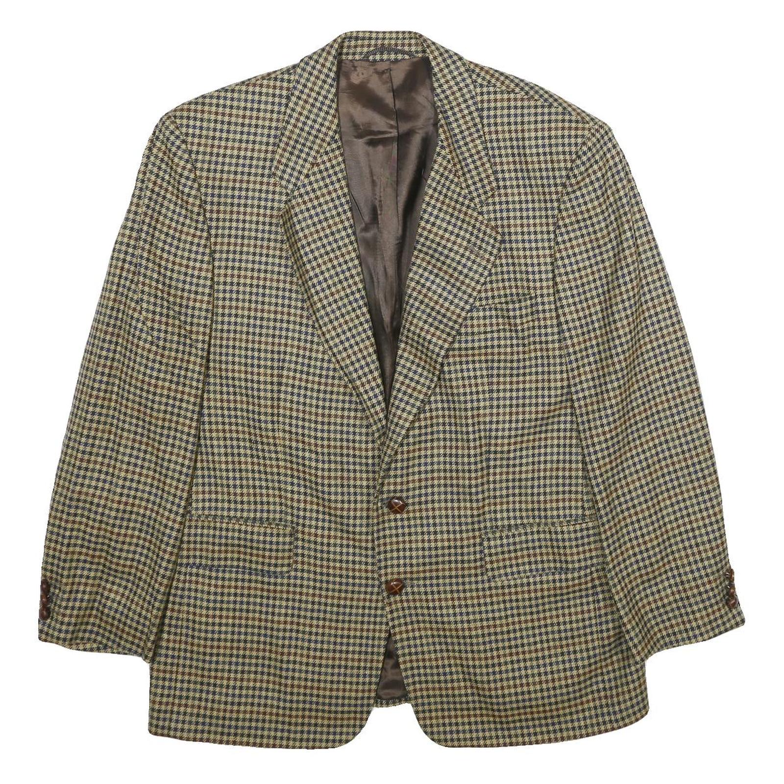 FELDER Mens Beige & Brown Wool Jacket XL Woven Classic Button Closure Refurbished - N/A refurbished available on Cerqular