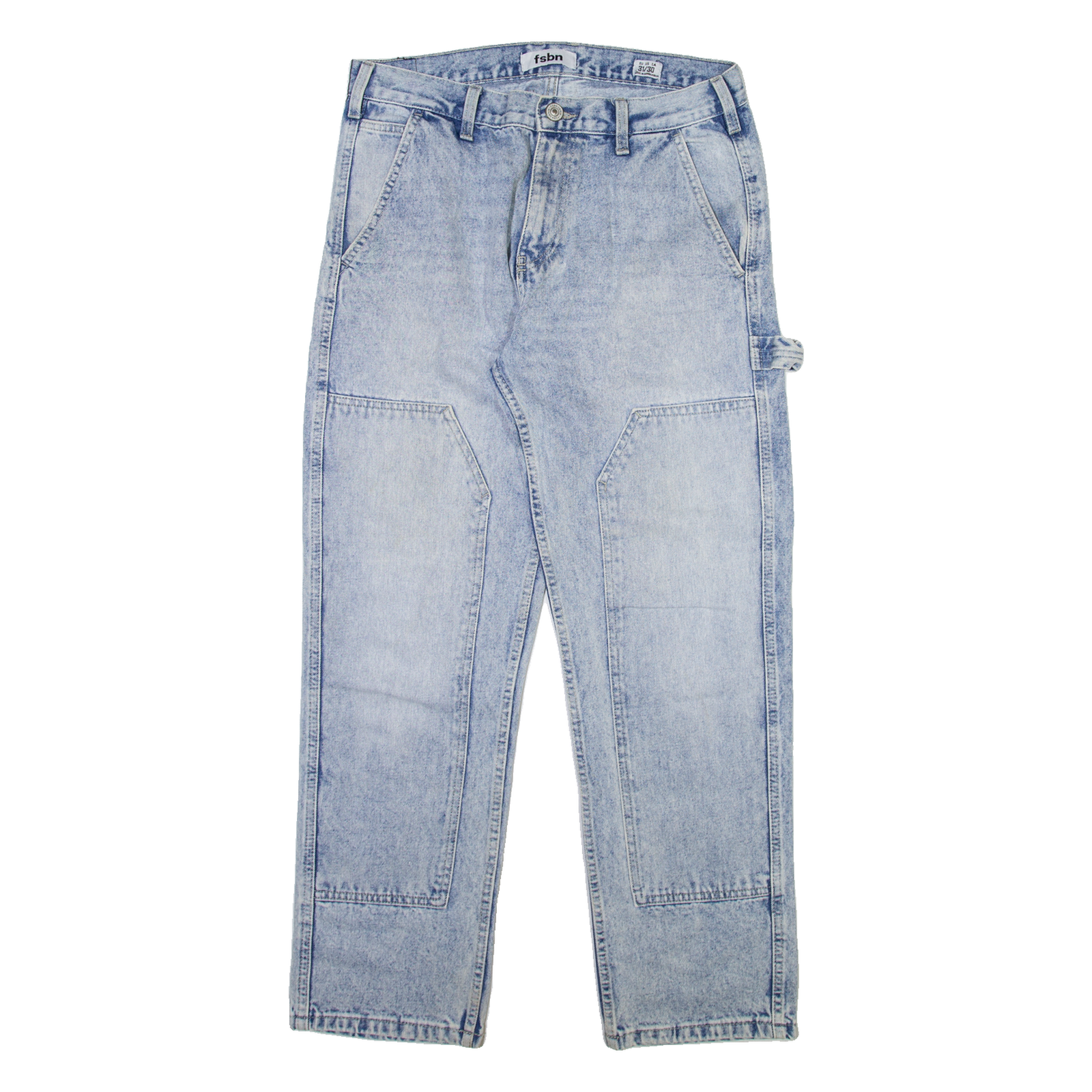 FSBN Carpenter Mens Jeans Blue Regular Straight Acid Wash W31 L30 Refurbished - N/A refurbished available on Cerqular