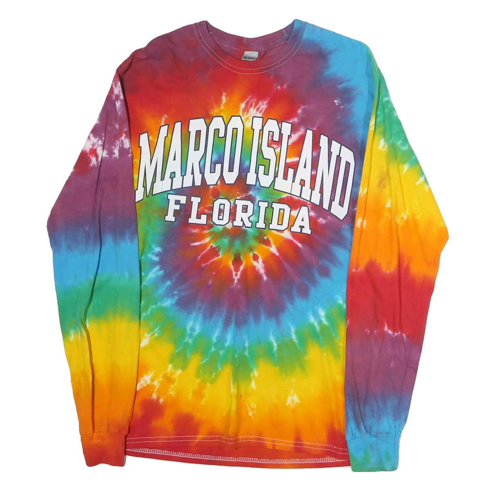 Buy GILDAN Mens Multicoloured Marco Island Florida Tie Dye Long Sleeve Crew Neck Refurbished - $22.09 GILDAN Mens Multicoloured Marco Island Florida Tie Dye Long Sleeve Crew Neck Refurbished - N/A refurbished available on Cerqular