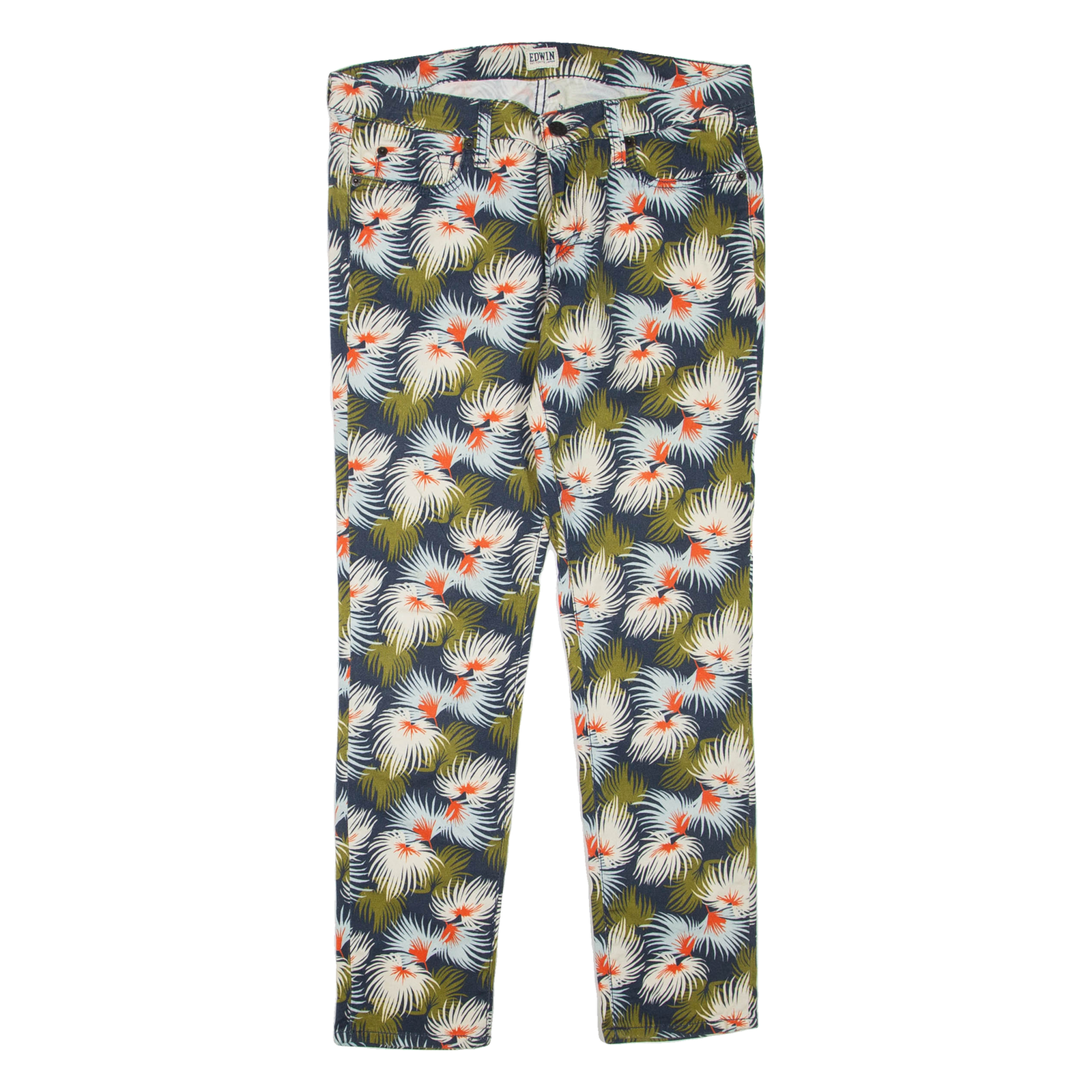 EDWIN Womens Trousers Green Regular Skinny W32 L27 Refurbished - N/A refurbished available on Cerqular