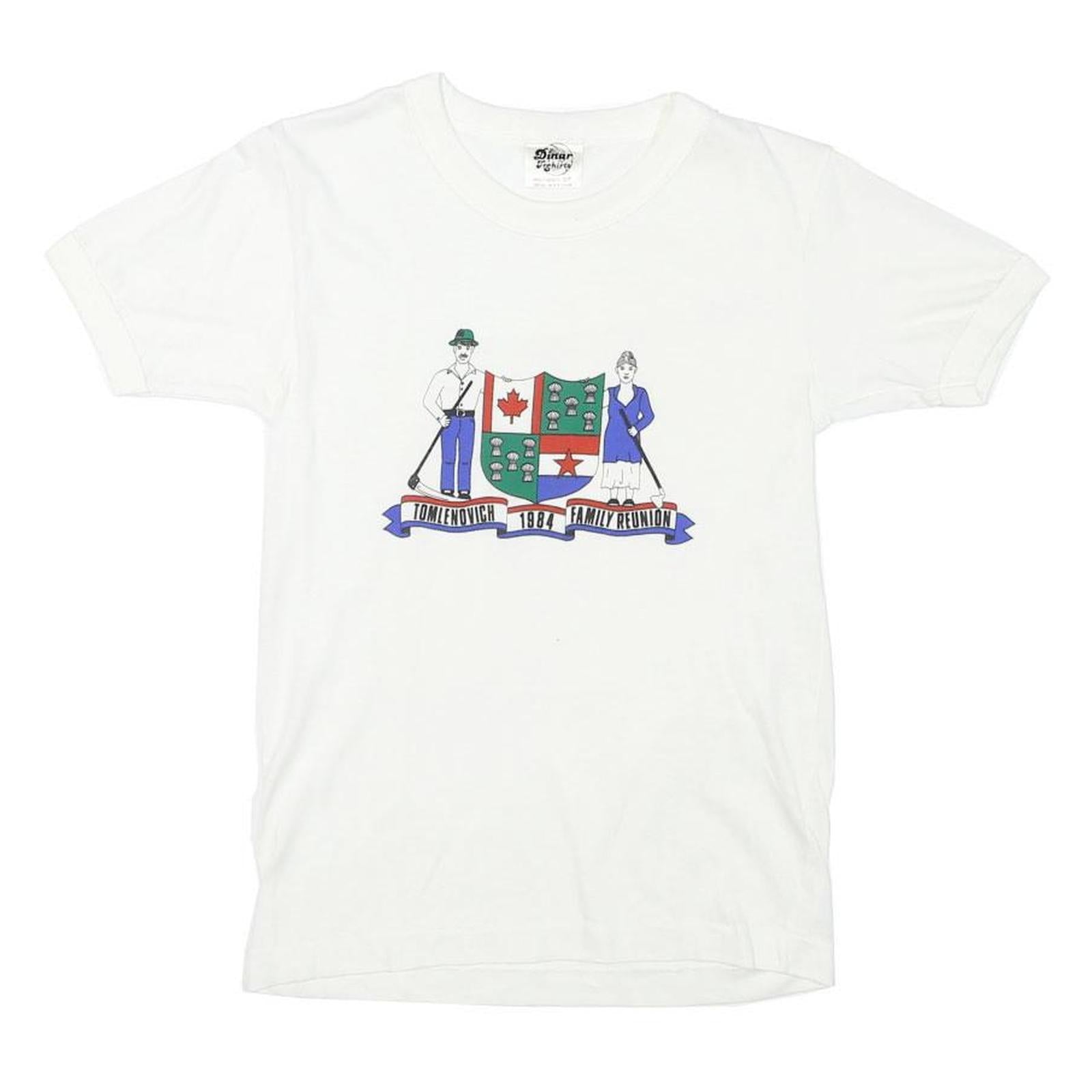 DINAR Womens White Cotton Blend Graphic T-Shirt S Short Sleeve Crew Neck Refurbished - N/A refurbished available on Cerqular