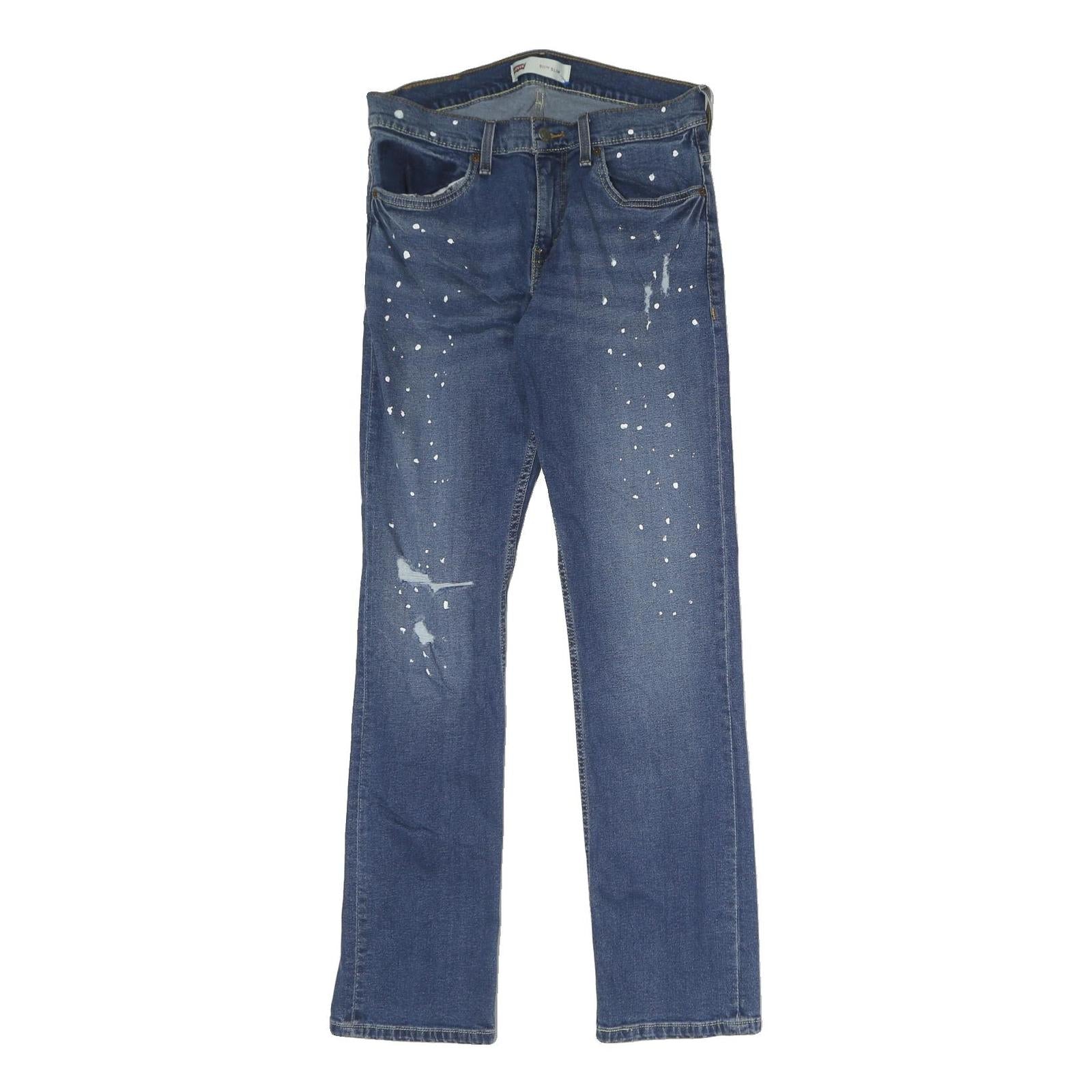 LEVI'S 501 Mens Jeans Blue Regular Straight Denim Medium W30 L30 Distressed Refurbished - N/A refurbished available on Cerqular