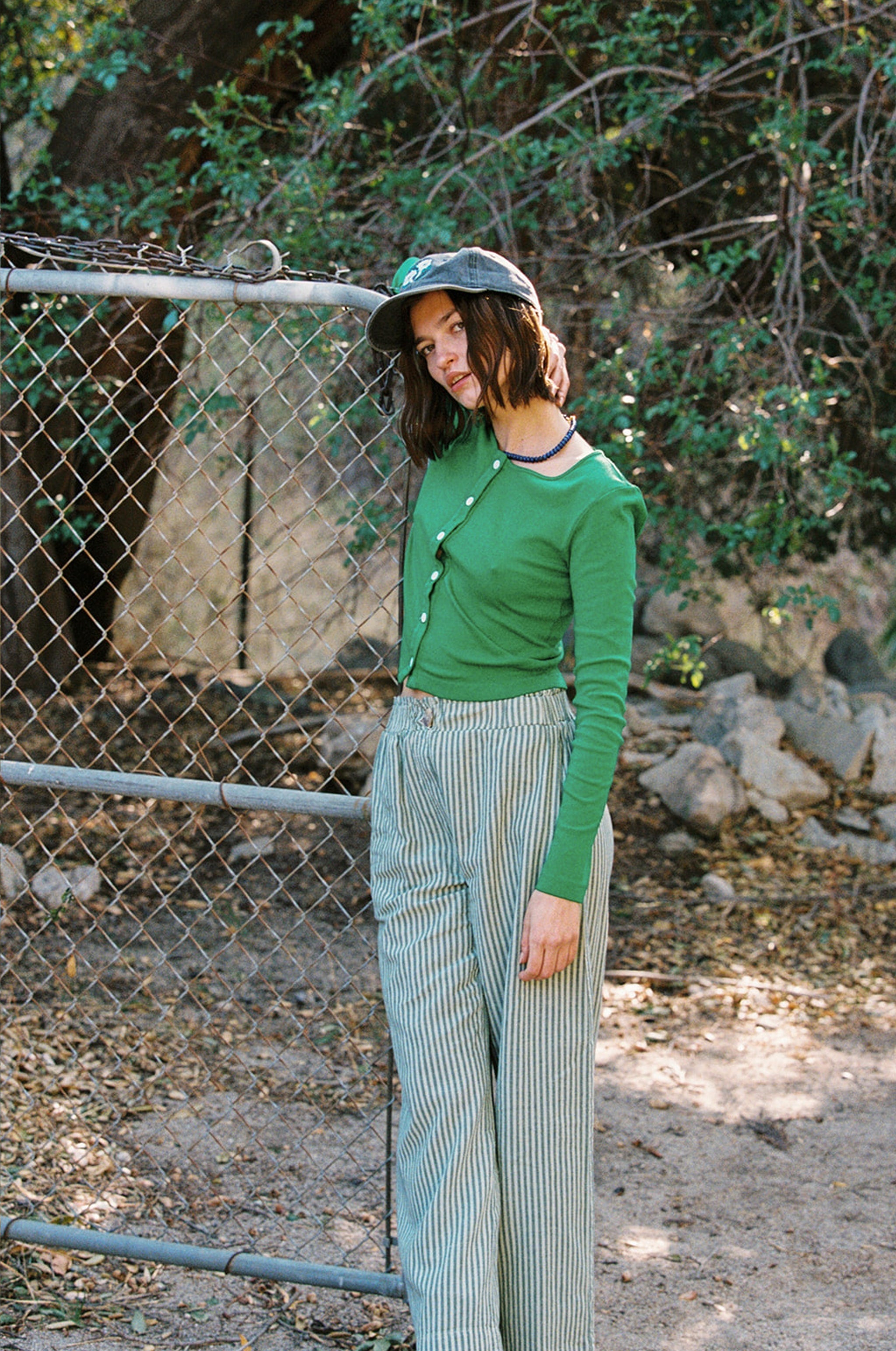 Washed Stripe Trouser | Size: L | Color: Green Stripe Refurbished - N/A (I could not find a well-known brand with this name refurbished available on Cerqular