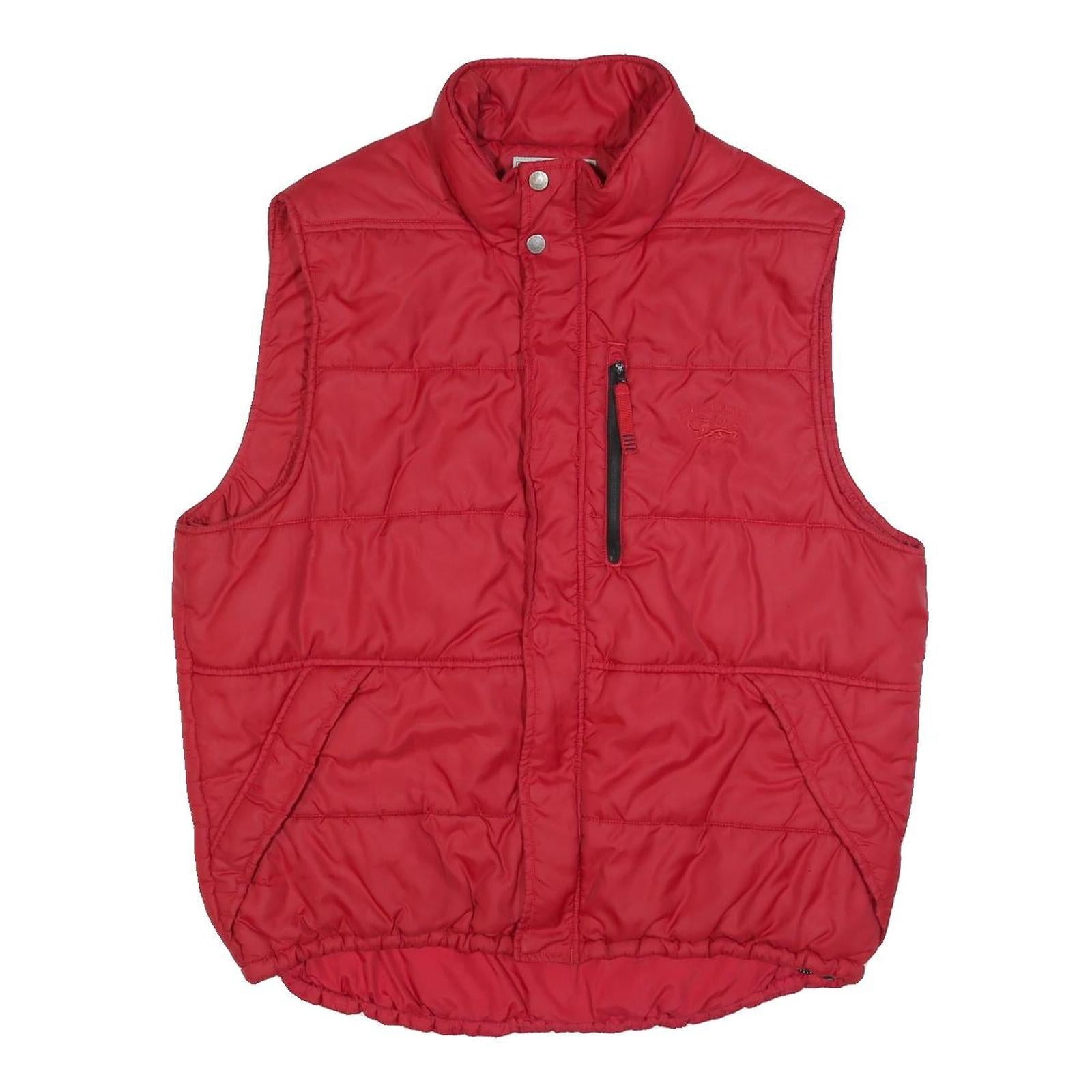 TOMMY HILFIGER Mens Red Polyester Puffer Jacket L Quilted Sleeveless Zip Refurbished - N/A refurbished available on Cerqular