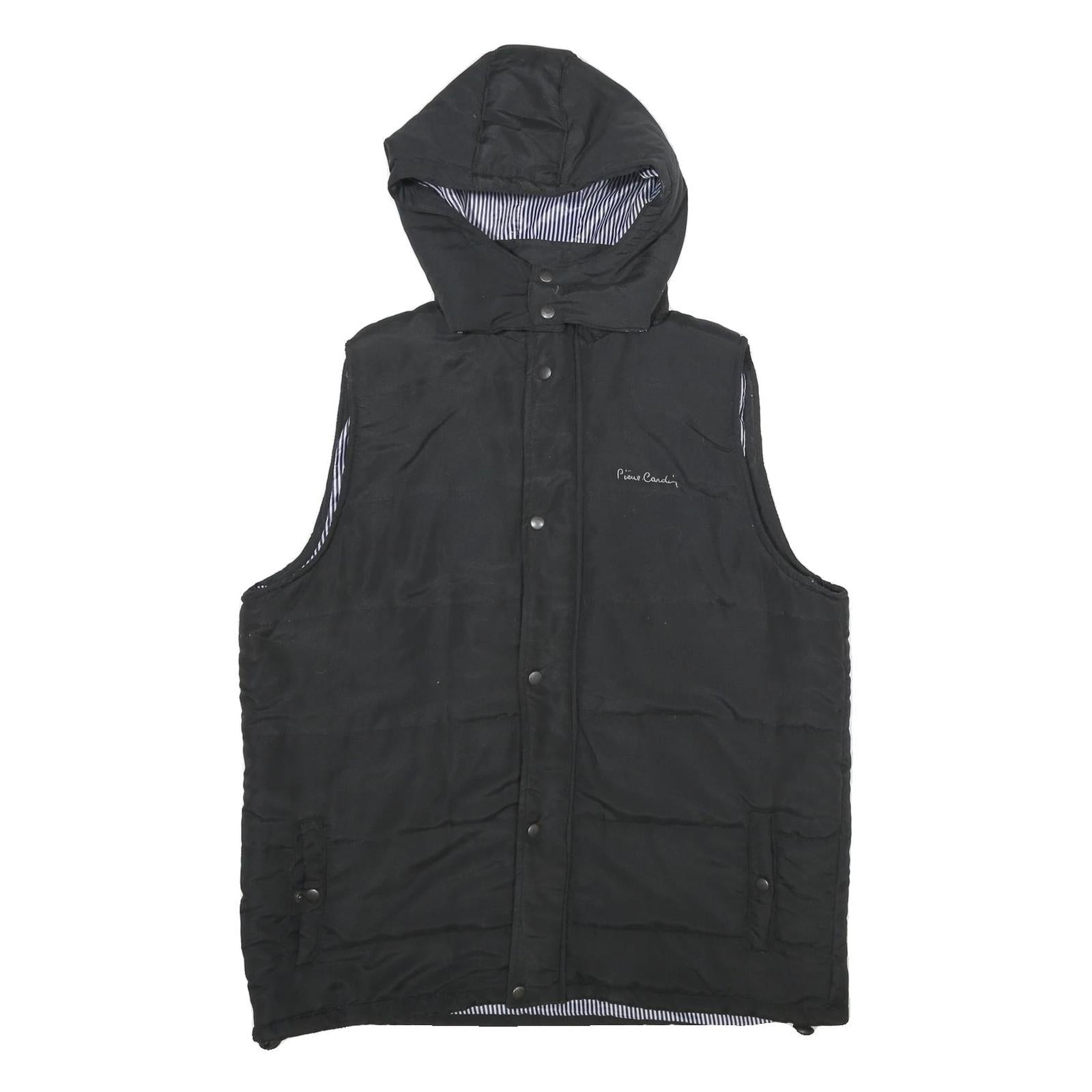PIERRE CARDIN Mens Black Hooded Zip Jacket XL Polyester Plain Casual Outdoor Refurbished - N/A refurbished available on Cerqular
