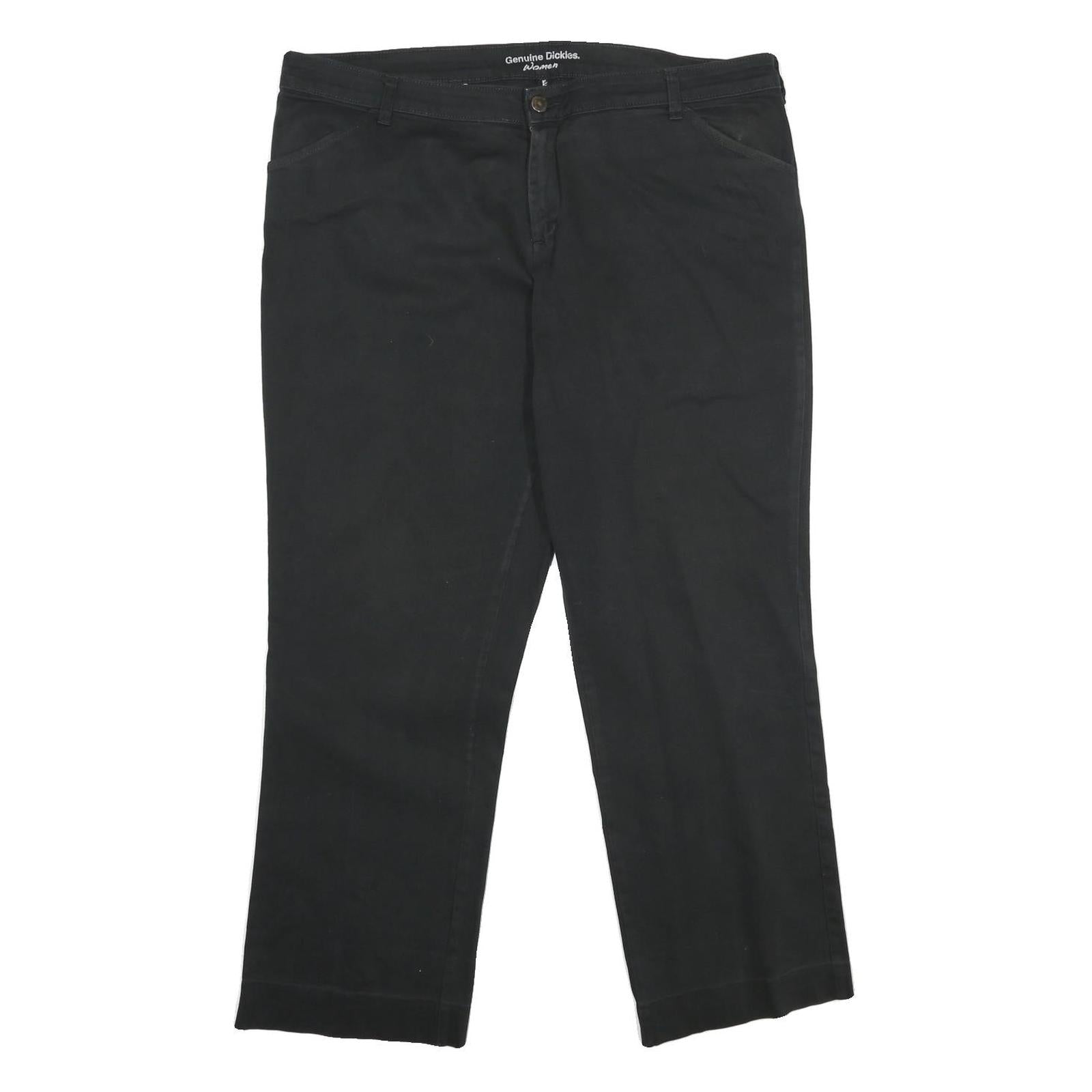 DICKIES Womens Black Cotton Blend Relaxed Straight Trousers W40 L30 Workwear Refurbished - N/A refurbished available on Cerqular