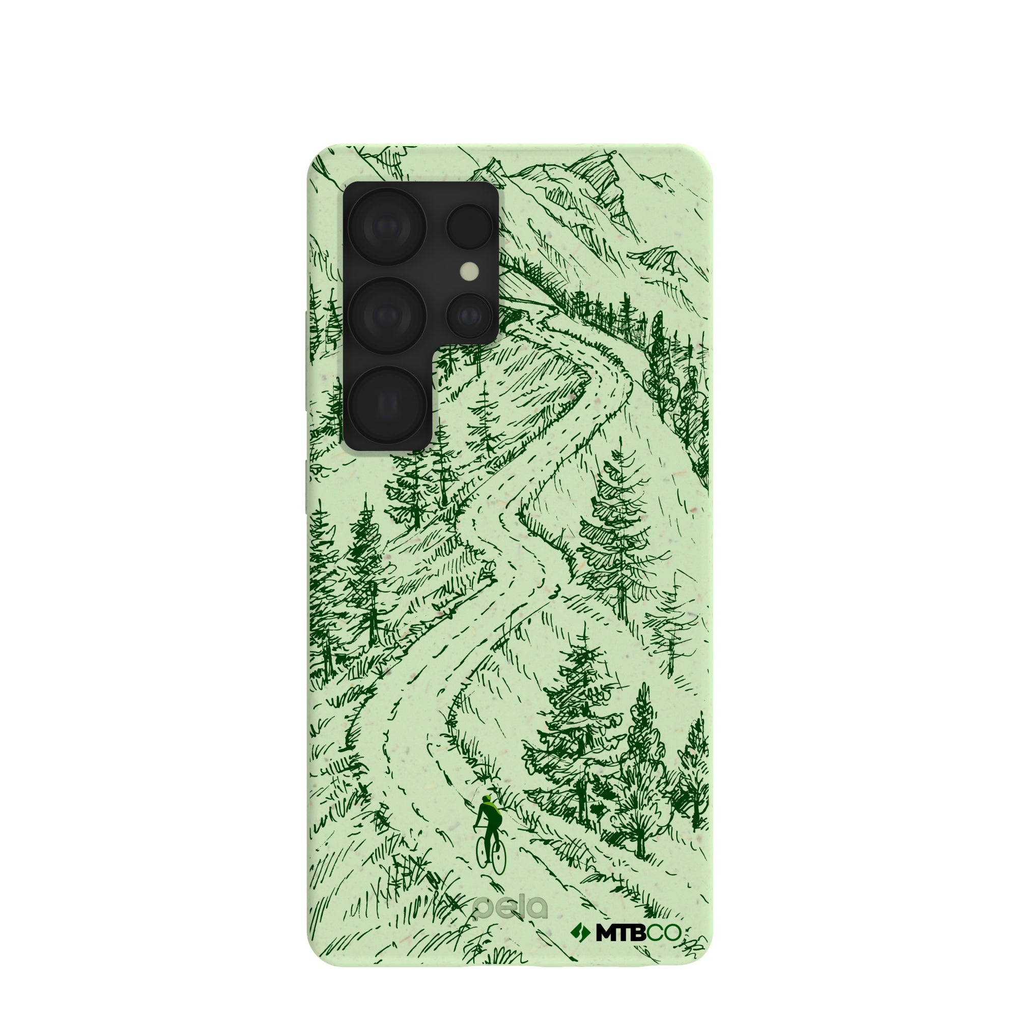 Sage Green Into the Mountains MTBCO Samsung Galaxy S25 Ultra Case Refurbished - Pela Case refurbished available on Cerqular