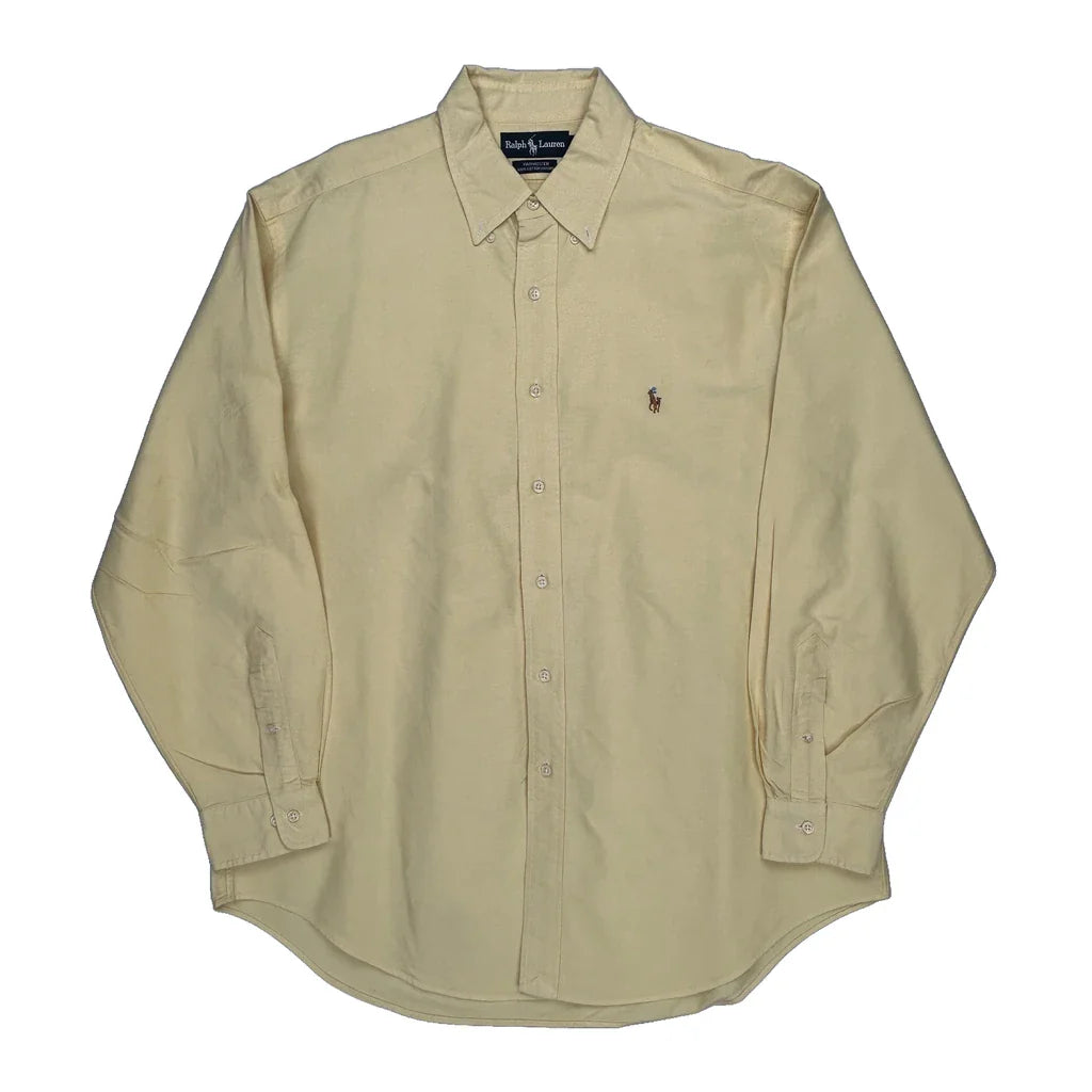 Ralph Lauren Shirt - Large Yellow Cotton Refurbished - Thrifted (note: this is a term often used to describe second- refurbished available on Cerqular