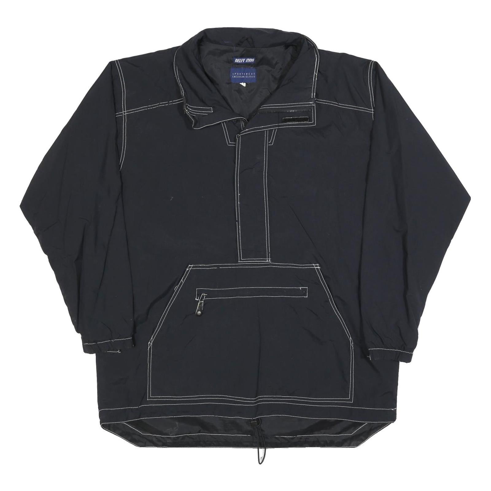 DELFY 1000 Mens Black Zip Up Jacket M Polyester Blend Outdoor Casual Lightweight Refurbished - N/A refurbished available on Cerqular