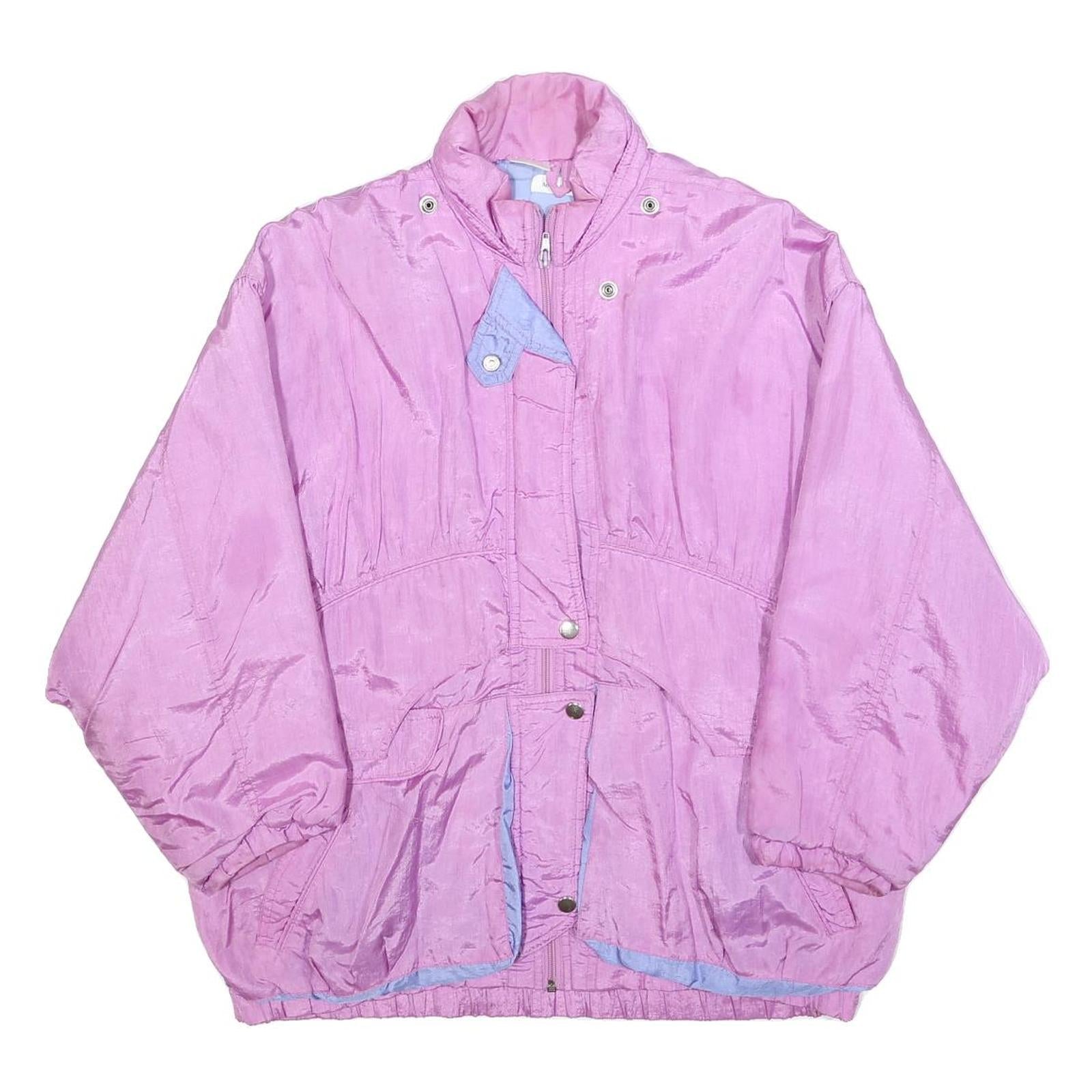 Womens Pink Purple Zip Jacket M Polyester Blend Plain Casual Outerwear Refurbished - N/A refurbished available on Cerqular