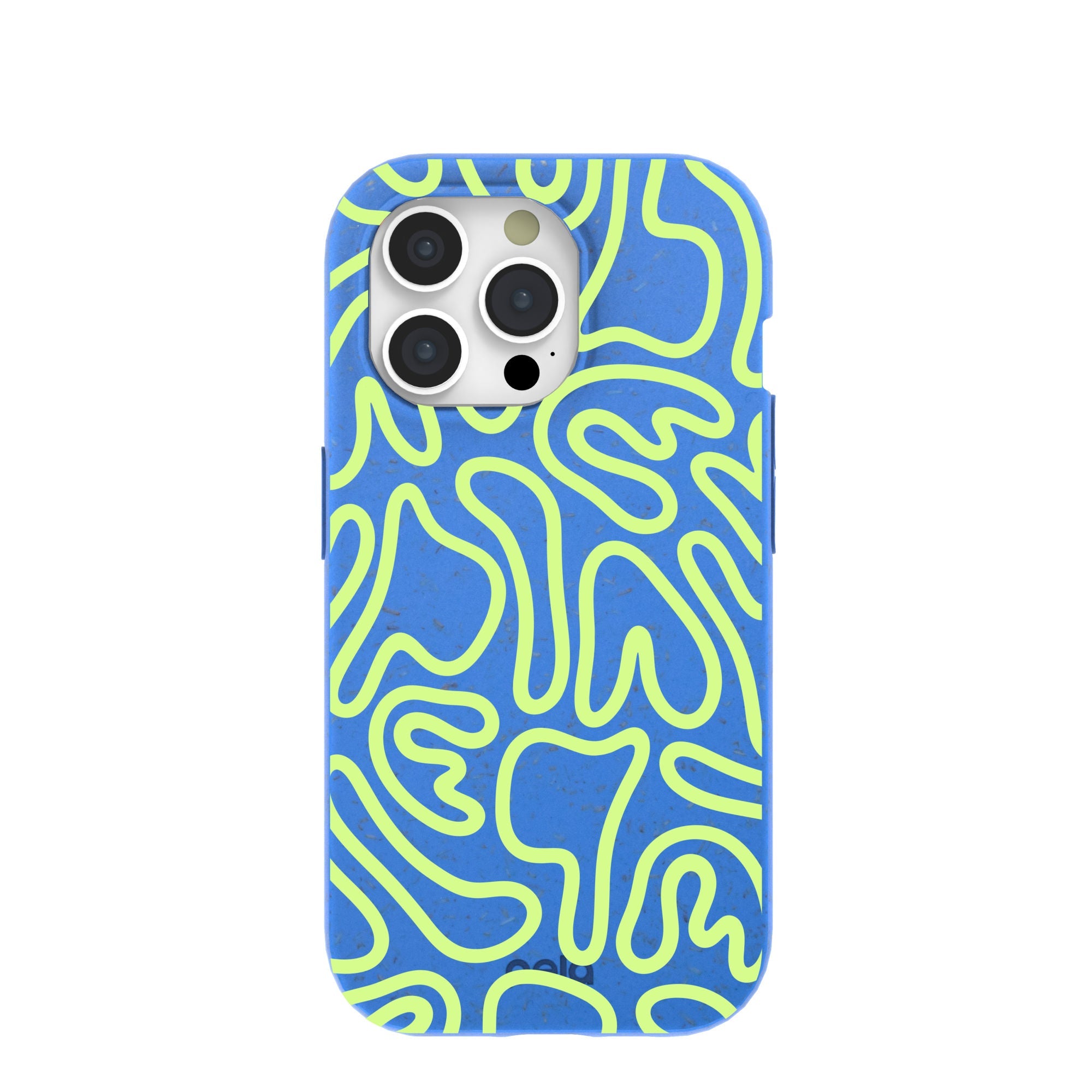 Electric Blue Dizzy Dreams iPhone 15 Pro Case Refurbished - Pela Case refurbished available on Cerqular