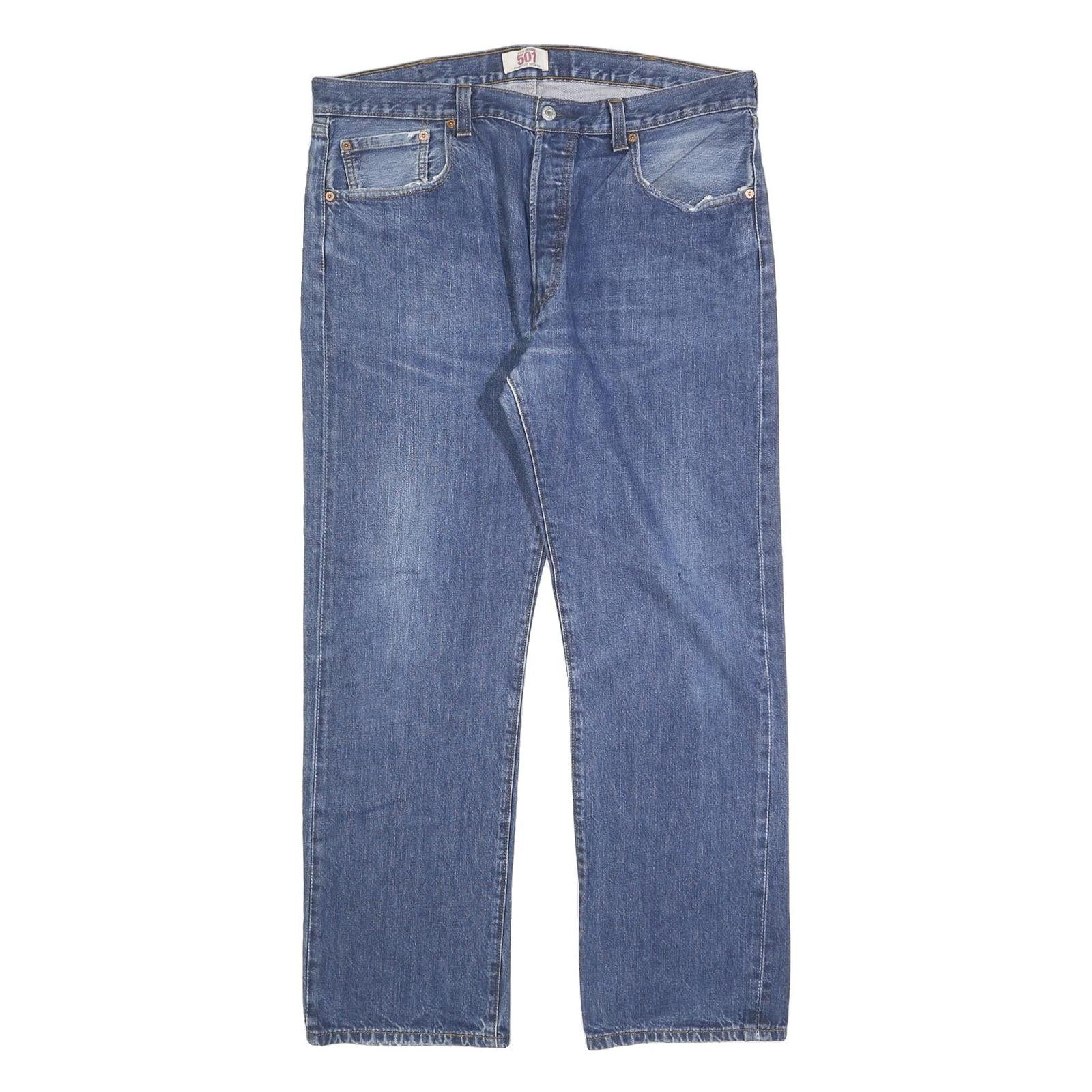 LEVI'S 501 Mens Jeans Blue Regular Straight Denim Medium W38 L32 Classic Cotton Refurbished - N/A refurbished available on Cerqular
