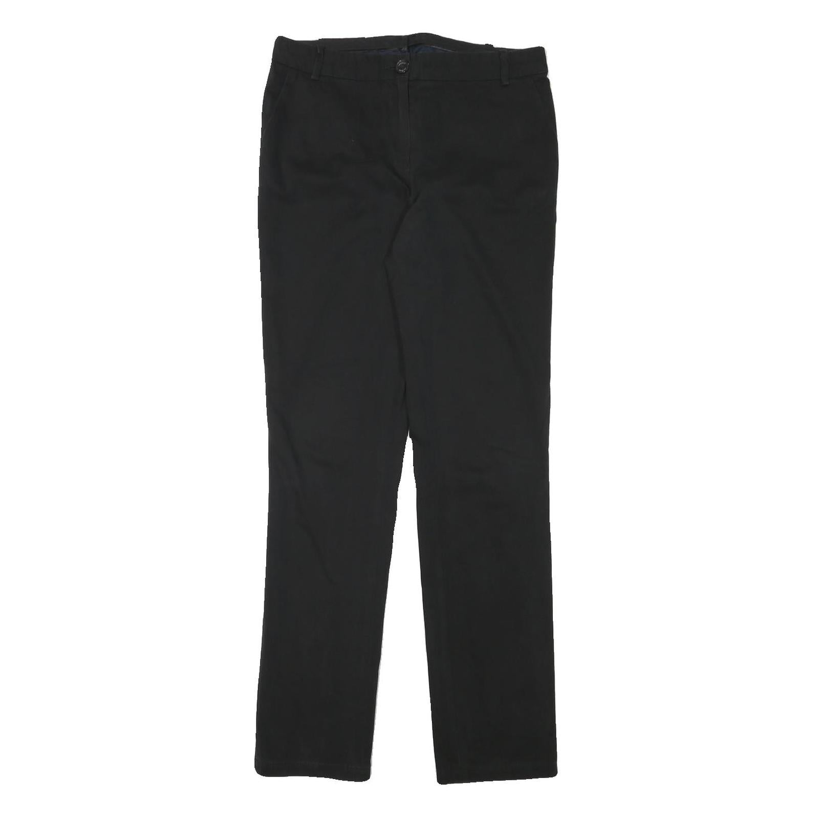 LACOSTE Womens Black Slim Cotton Blend Trousers W30 L32 Zip Casual Refurbished - N/A refurbished available on Cerqular