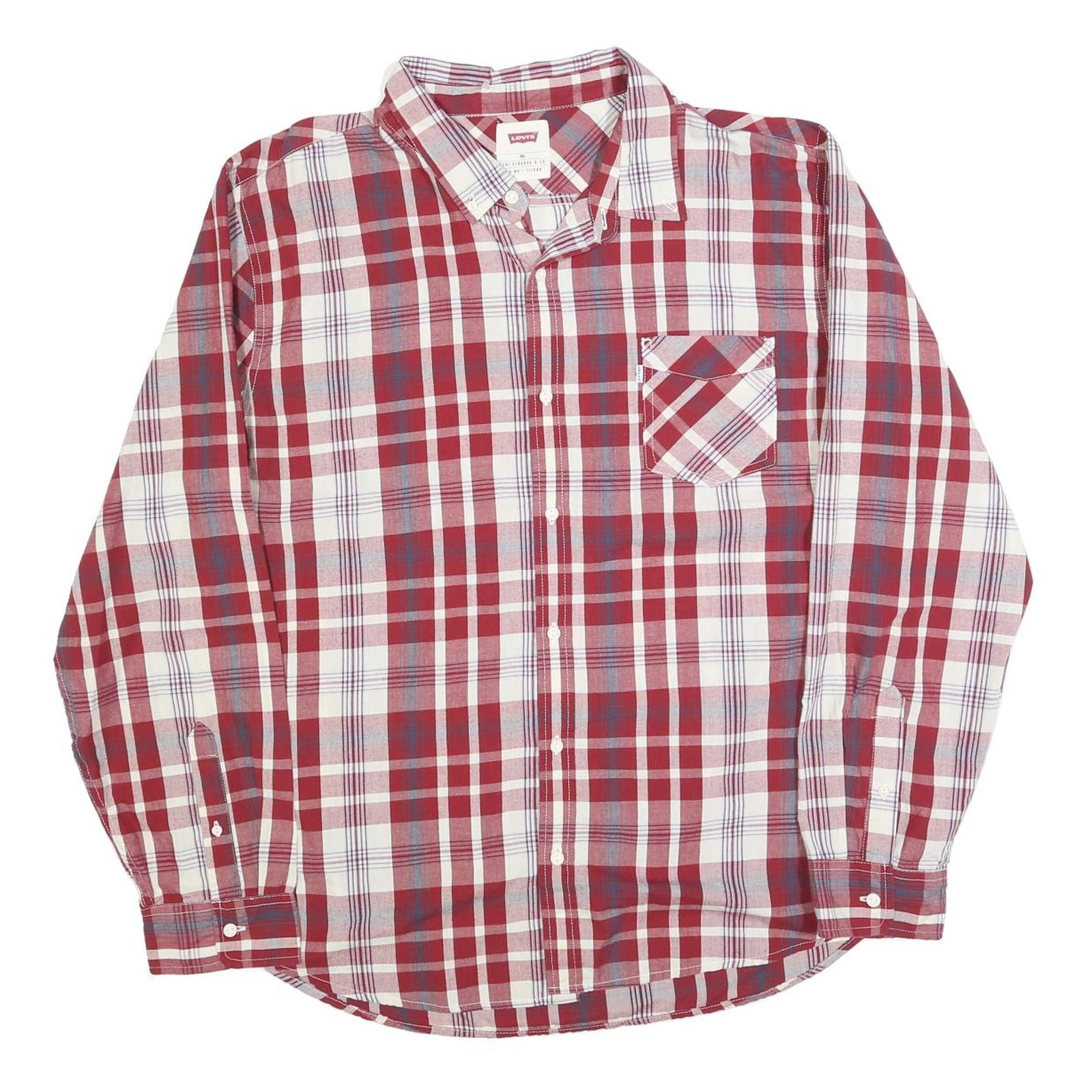 Buy LEVI'S Mens Red & White Checked Shirt 2XL Cotton Blend Long Sleeve Casual Refurbished - $35.09 LEVI'S Mens Red & White Checked Shirt 2XL Cotton Blend Long Sleeve Casual Refurbished - N/A refurbished available on Cerqular
