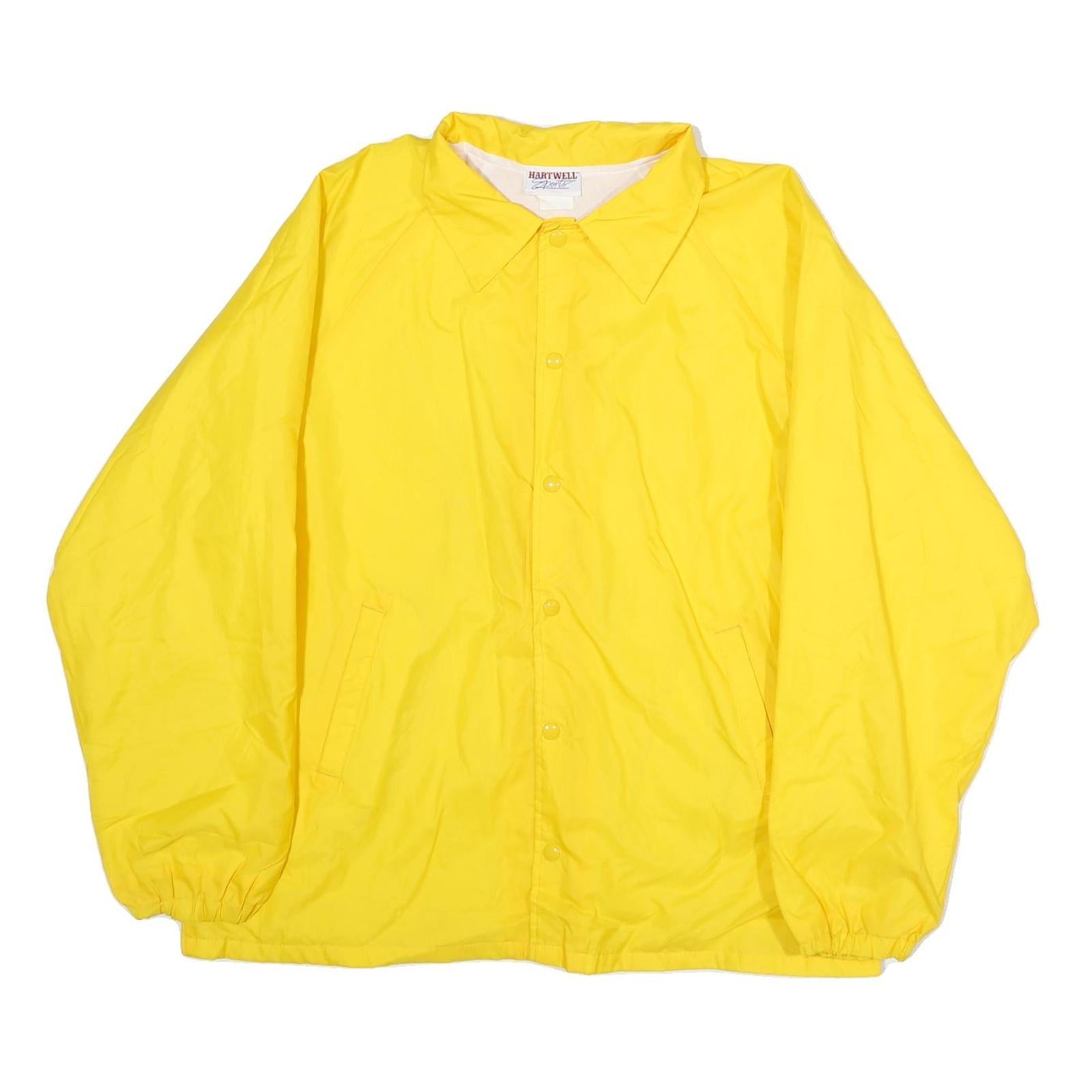 HARTWELL SPORTS Mens Yellow Button Jacket XL Polyester Plain Security Print Refurbished - N/A refurbished available on Cerqular