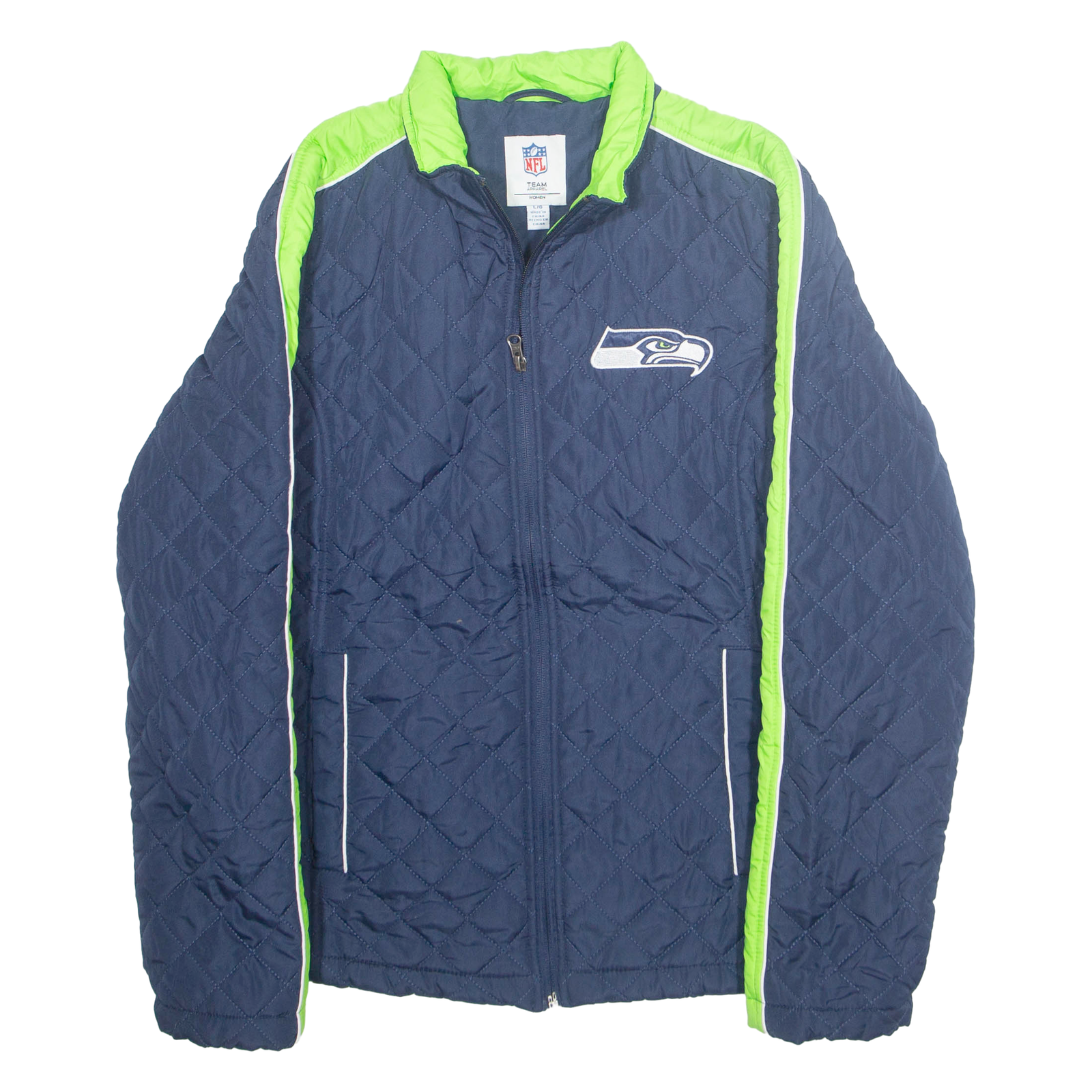 NFL Womens Quilted Jacket Blue USA L Refurbished - N/A refurbished available on Cerqular