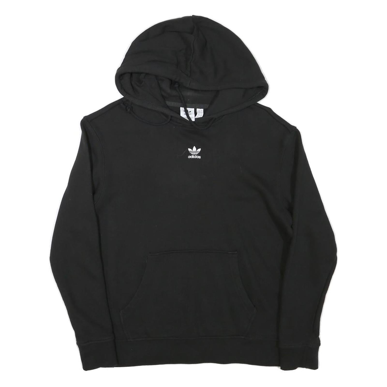 ADIDAS Womens Black Hoodie M Cotton Blend Pullover Lightweight Hooded Sweatshirt Refurbished - N/A refurbished available on Cerqular
