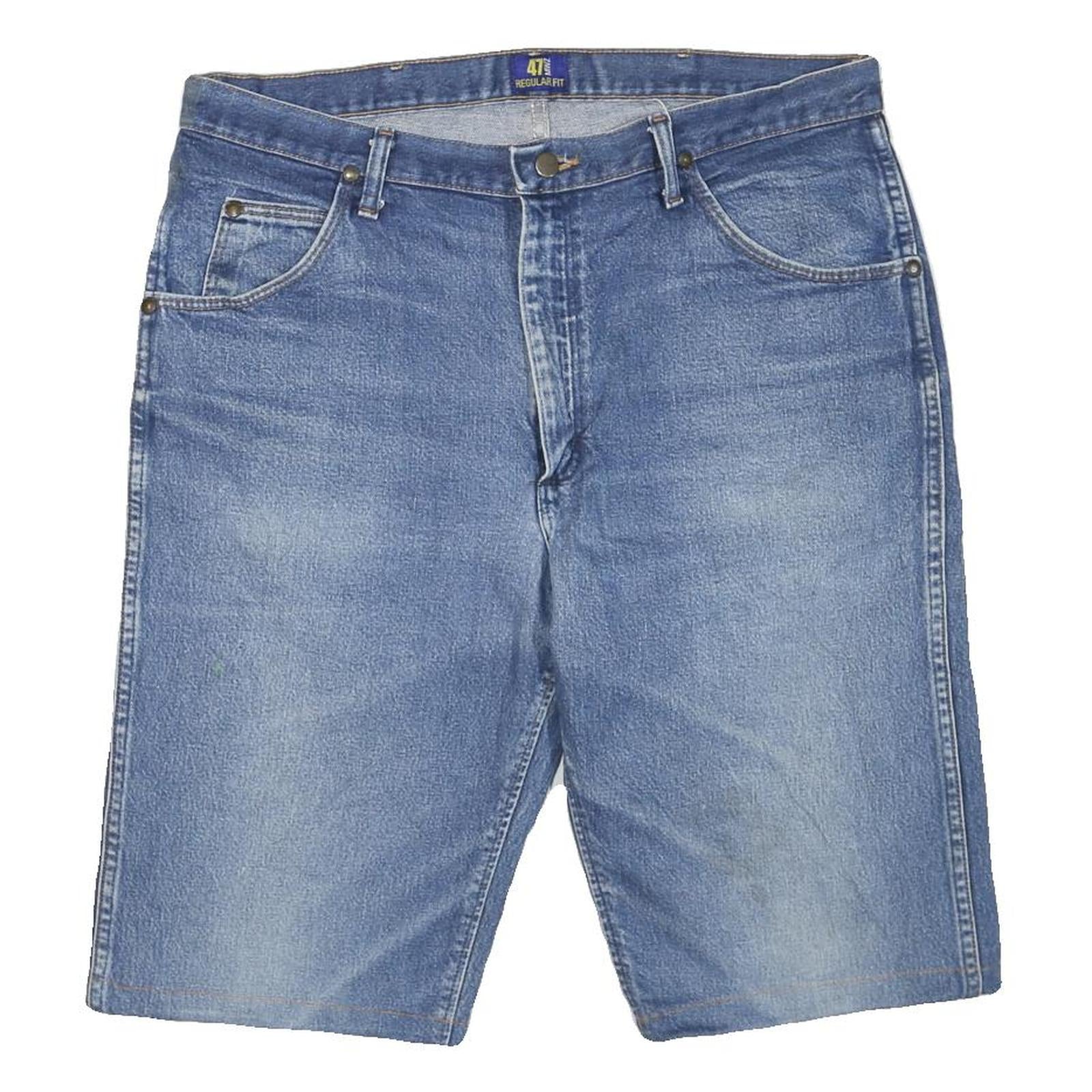 WRANGLER Womens Denim Blue Regular Fit XL W38 Cotton Blend Shorts Refurbished - N/A refurbished available on Cerqular