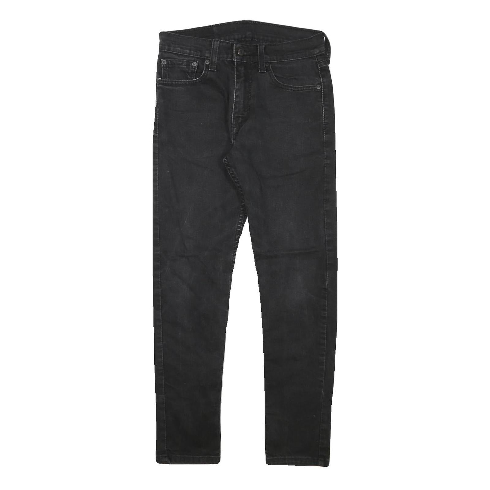 LEVI'S Mens Slim Black Denim Jeans Zip W28 L27 Classic Stylish Fit Refurbished - N/A refurbished available on Cerqular