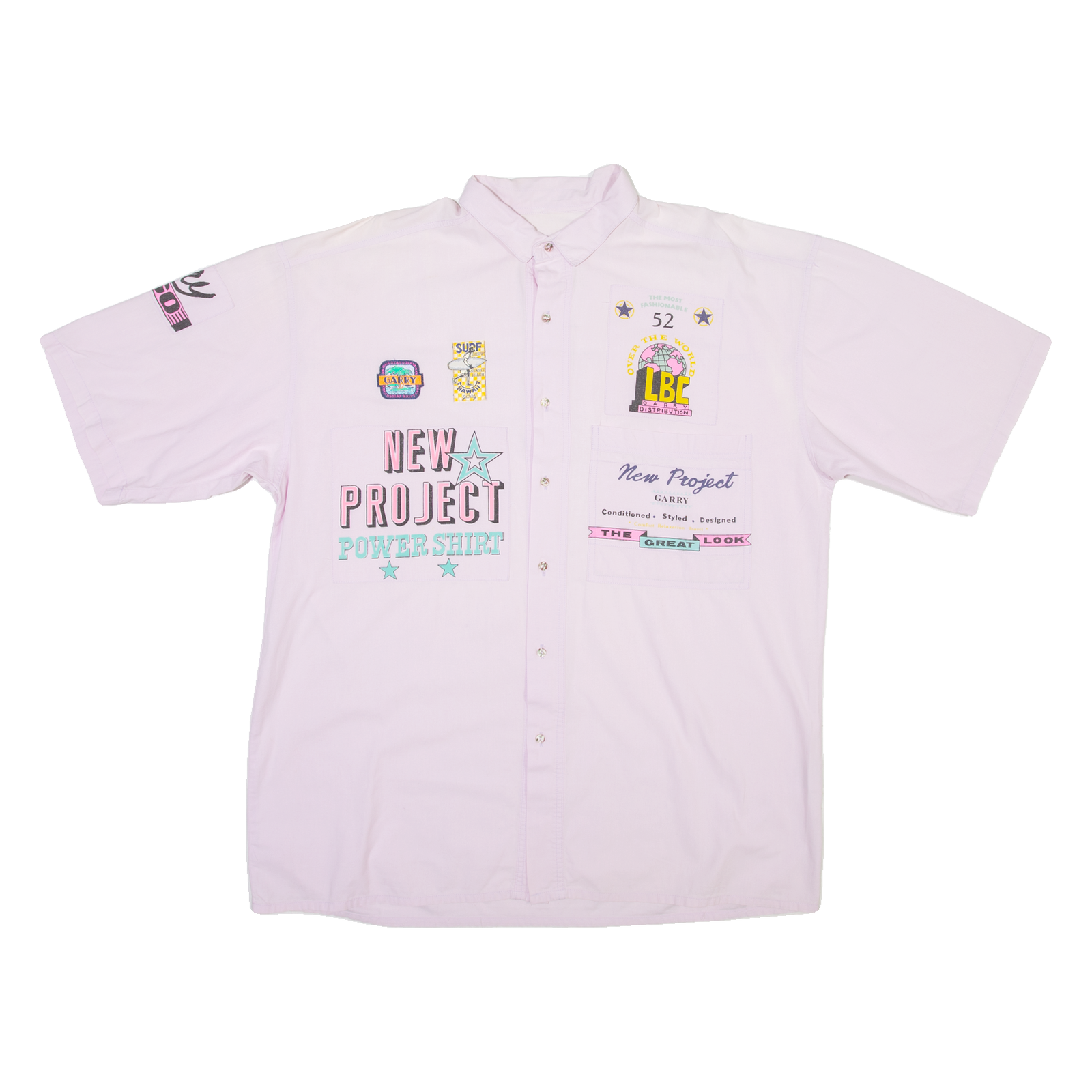 LIFE IS GARRY Mens Shirt Pink Crazy Pattern L Refurbished - N/A refurbished available on Cerqular