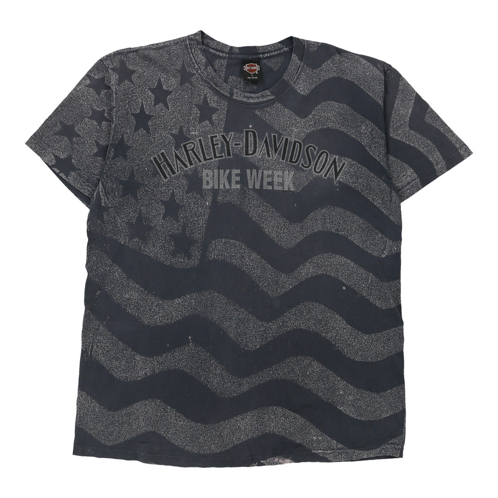 Buy New Smyrna Harley Davidson Spellout T-Shirt - Large Grey Cotton Refurbished - $14.06 New Smyrna Harley Davidson Spellout T-Shirt - Large Grey Cotton Refurbished - Thrifted (note: this is a term often used to describe second- refurbished available on Cerqular