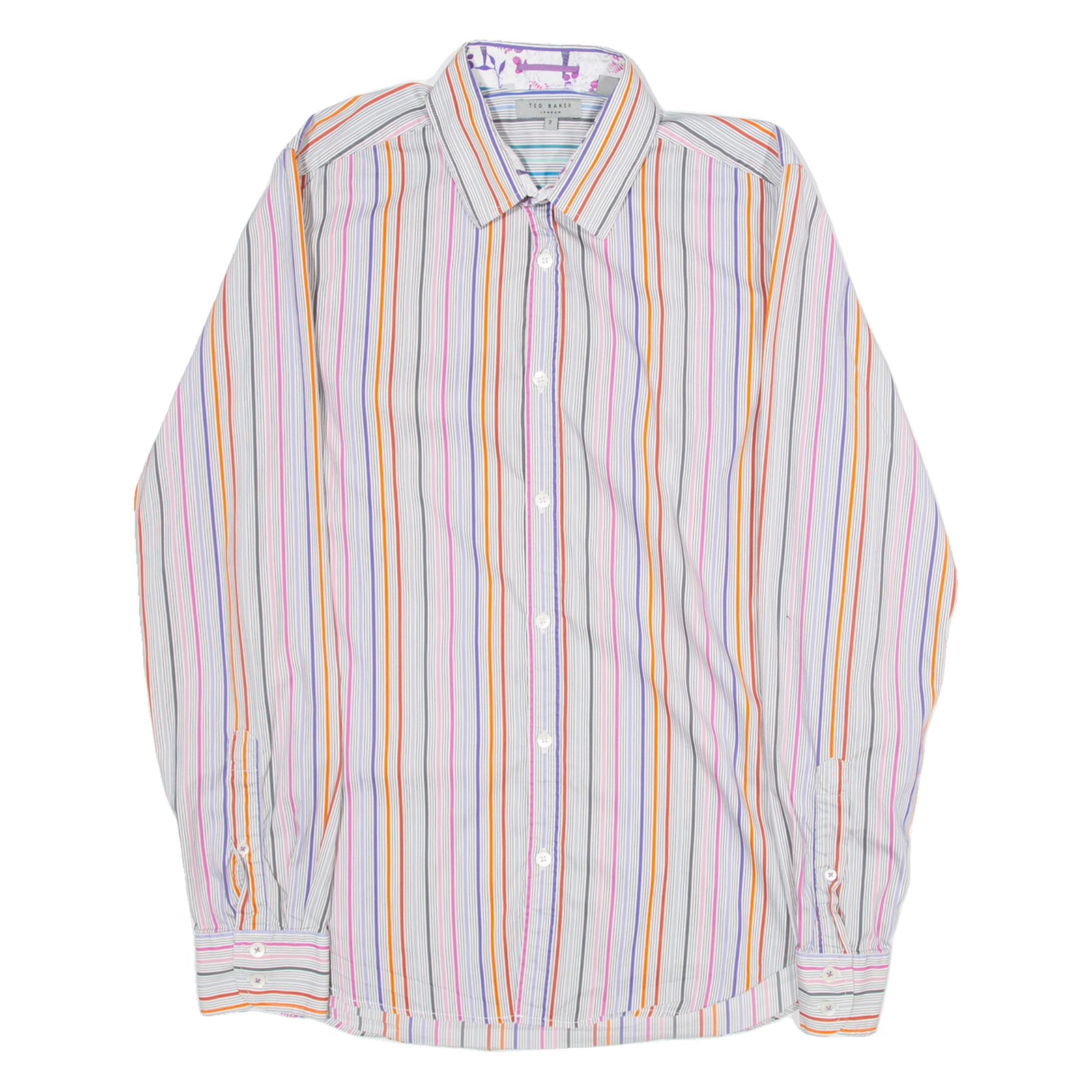 TED BAKER Mens Shirt Pink Striped Long Sleeve M Refurbished - N/A refurbished available on Cerqular