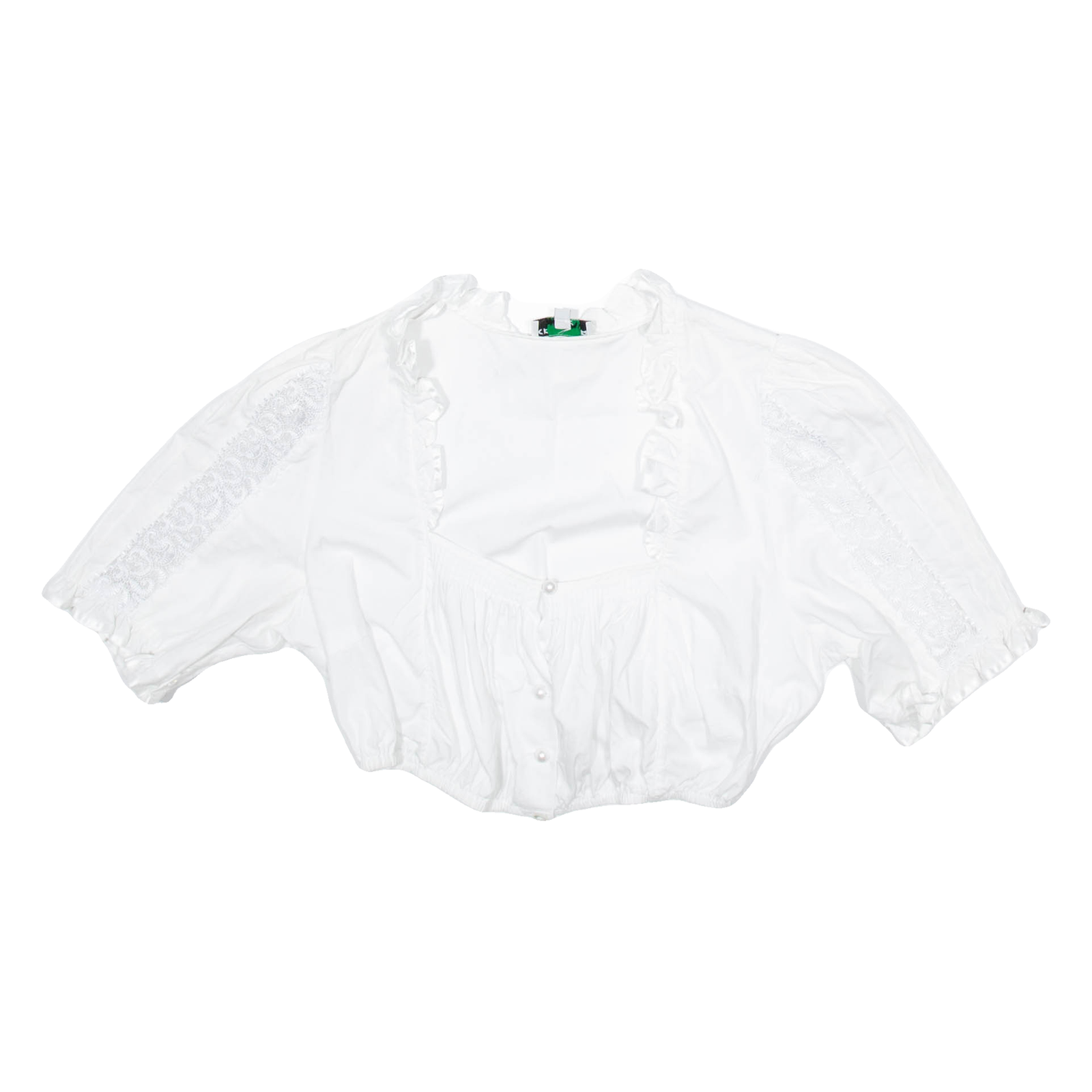 KRUGER Womens Cropped Blouse White L Refurbished - N/A refurbished available on Cerqular