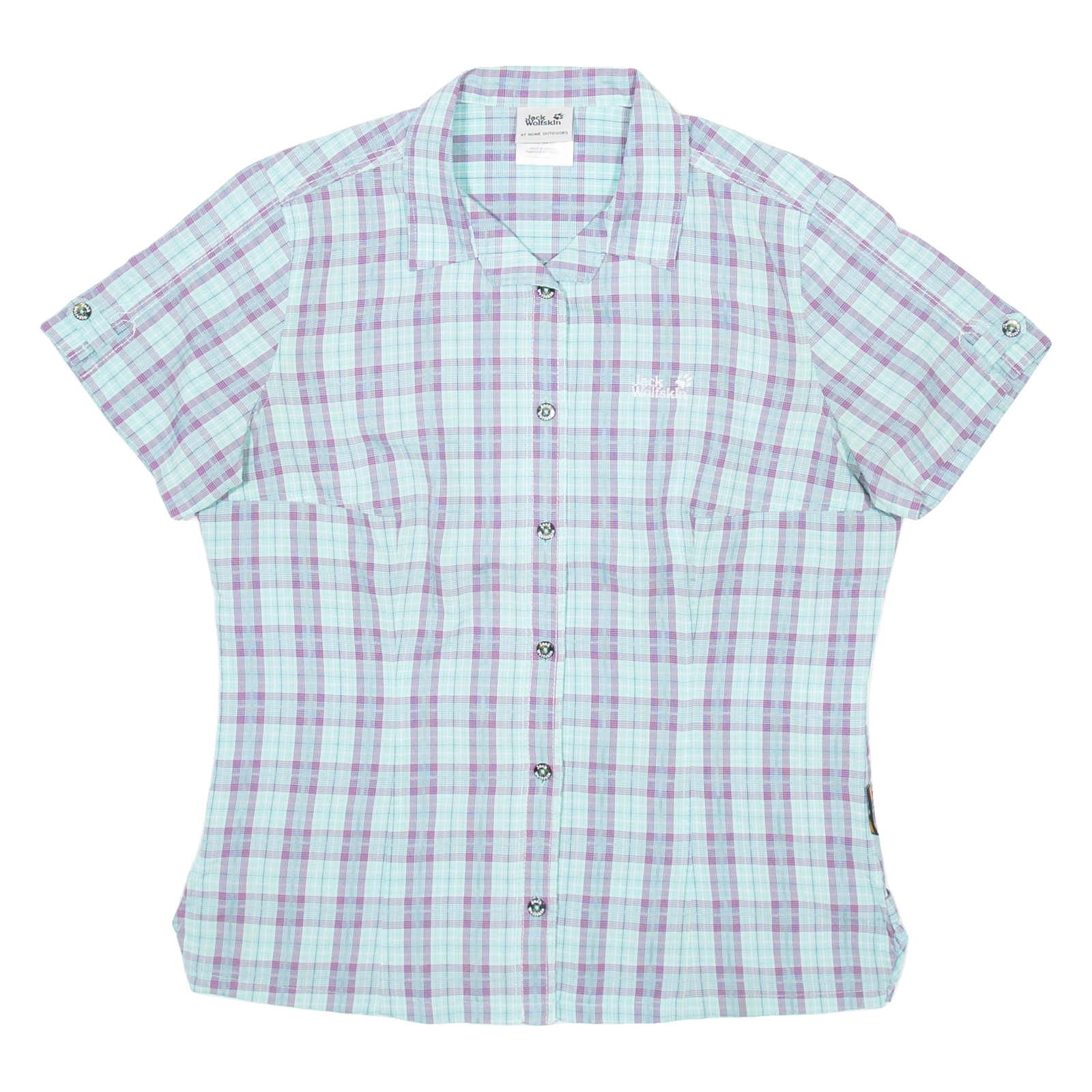 JACK WOLFSKIN Womens Shirt Blue Check M Refurbished - N/A refurbished available on Cerqular