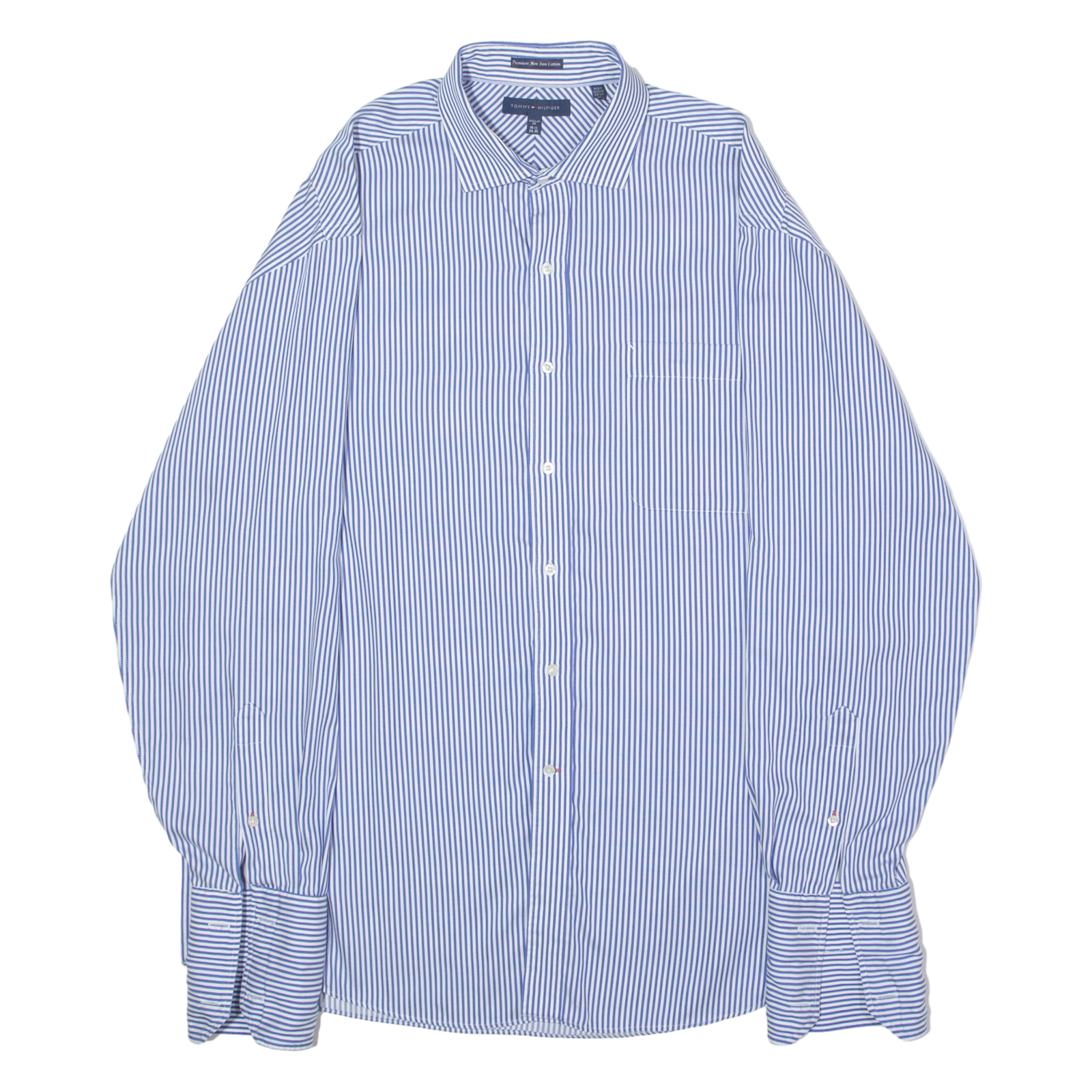 TOMMY HILFIGER Mens Shirt Blue Striped Long Sleeve XL Refurbished - N/A refurbished available on Cerqular